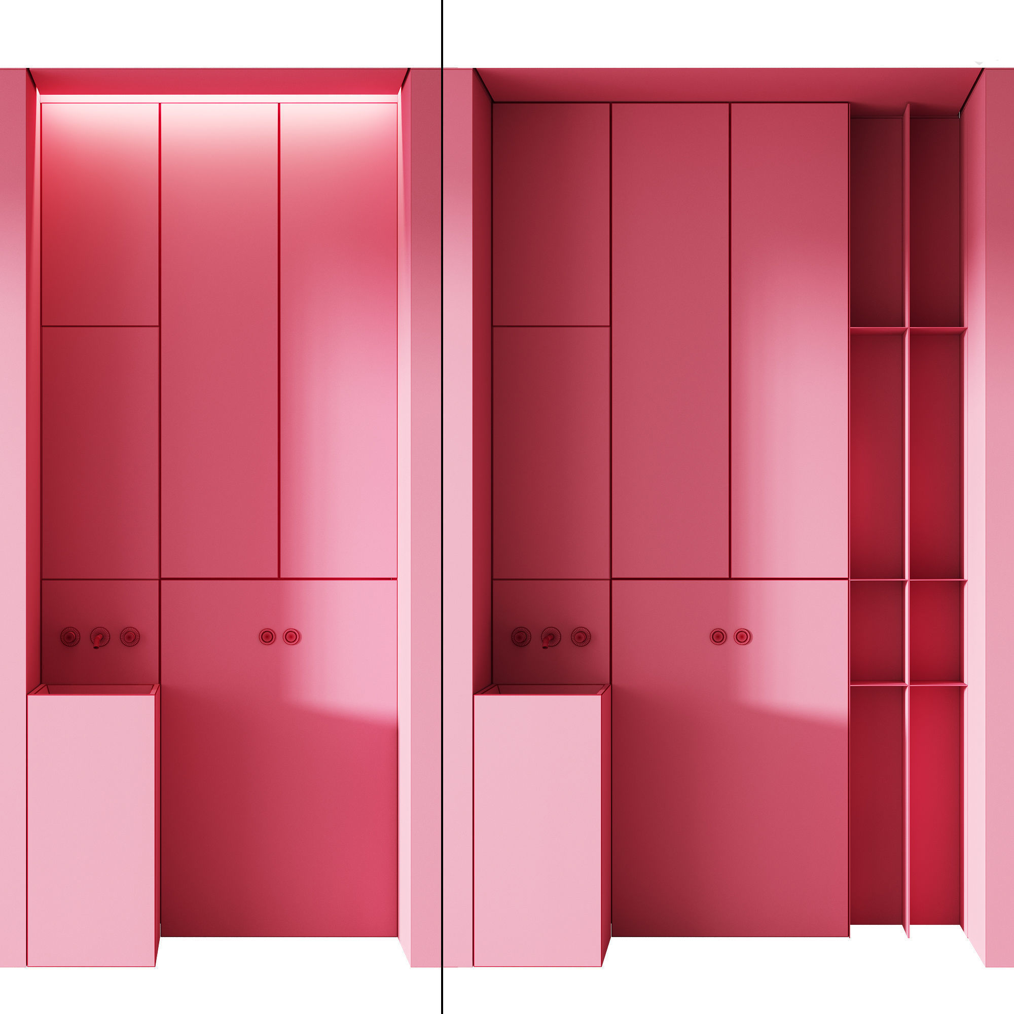 486 bathroom furniture 10 mini modular wc in 2 options 3D model_6