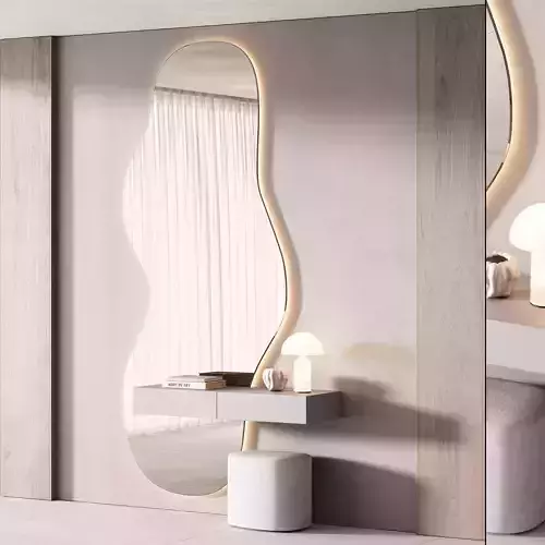 489 hallway zone 10 minimal curved shape mirror