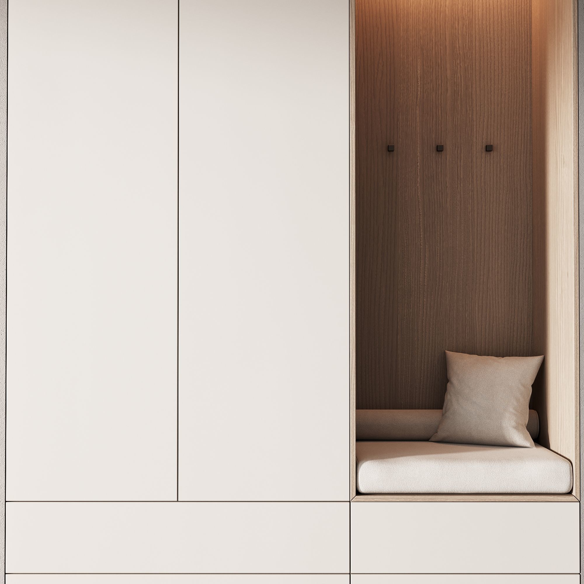 490 hallway zone 11 minimal modular cabinet with seat 3D model_4