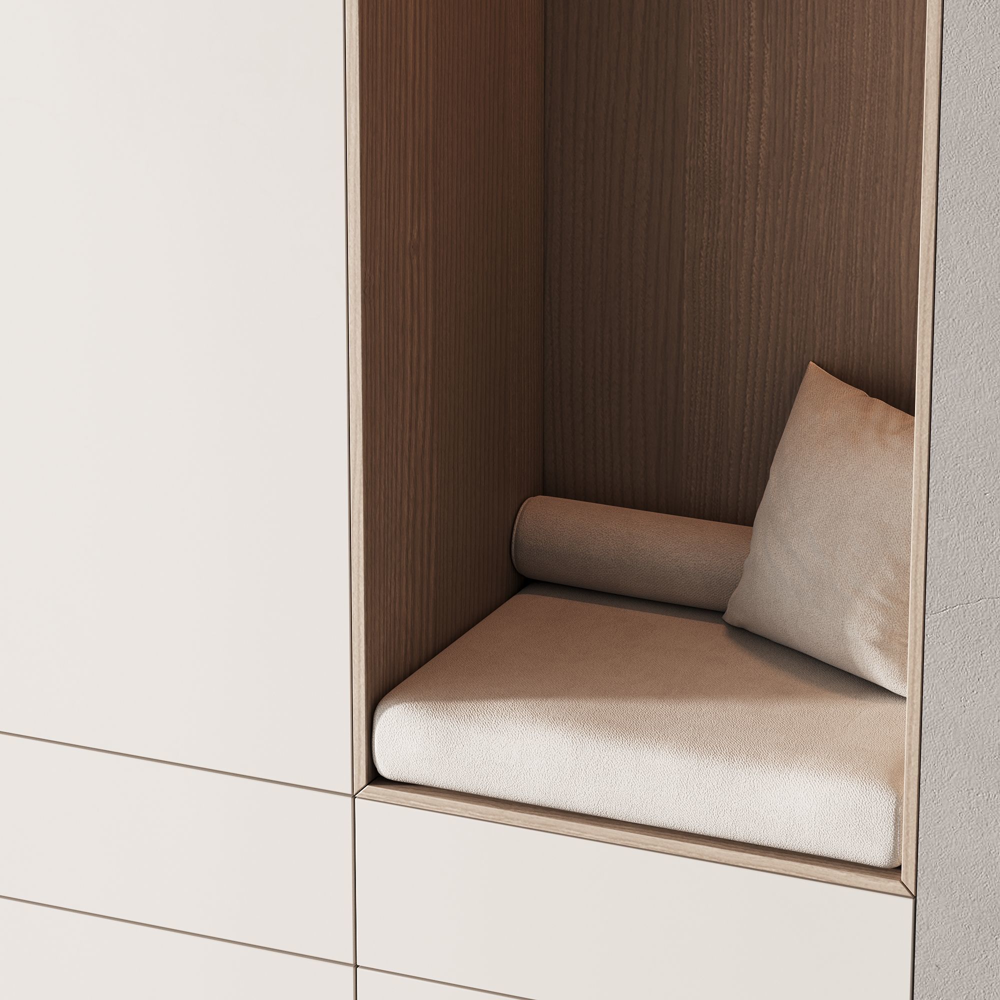 490 hallway zone 11 minimal modular cabinet with seat 3D model_2
