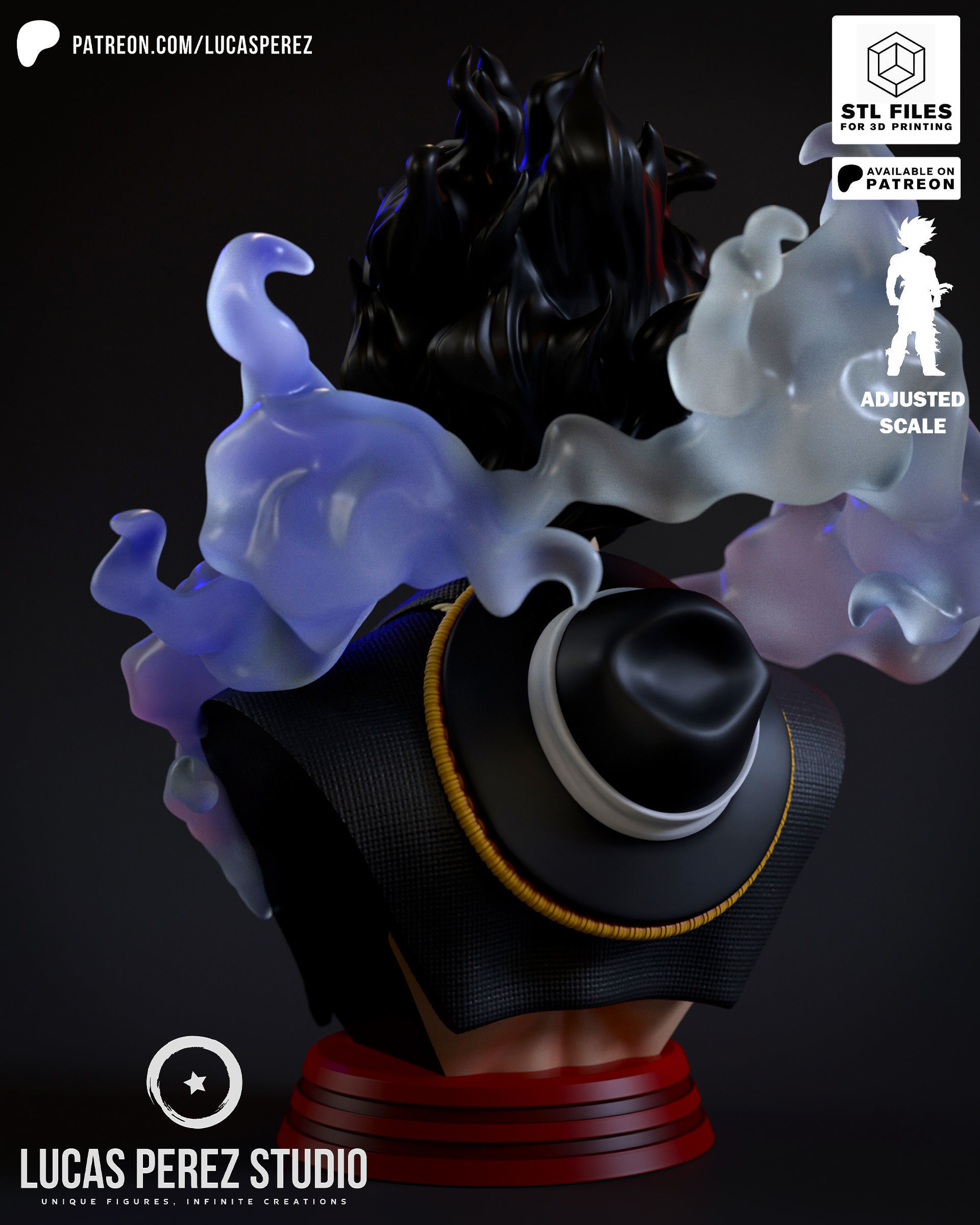 LUFFY SNAKEMAN BUSTO 3D print model_3