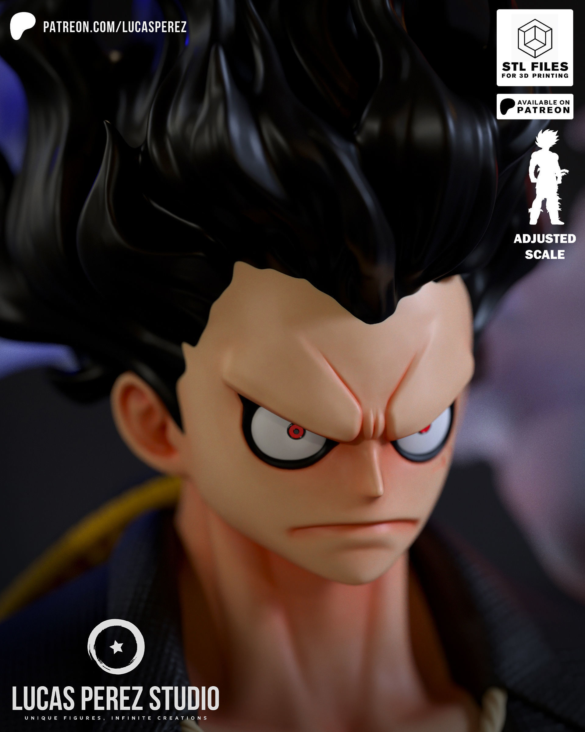 LUFFY SNAKEMAN BUSTO 3D print model_8