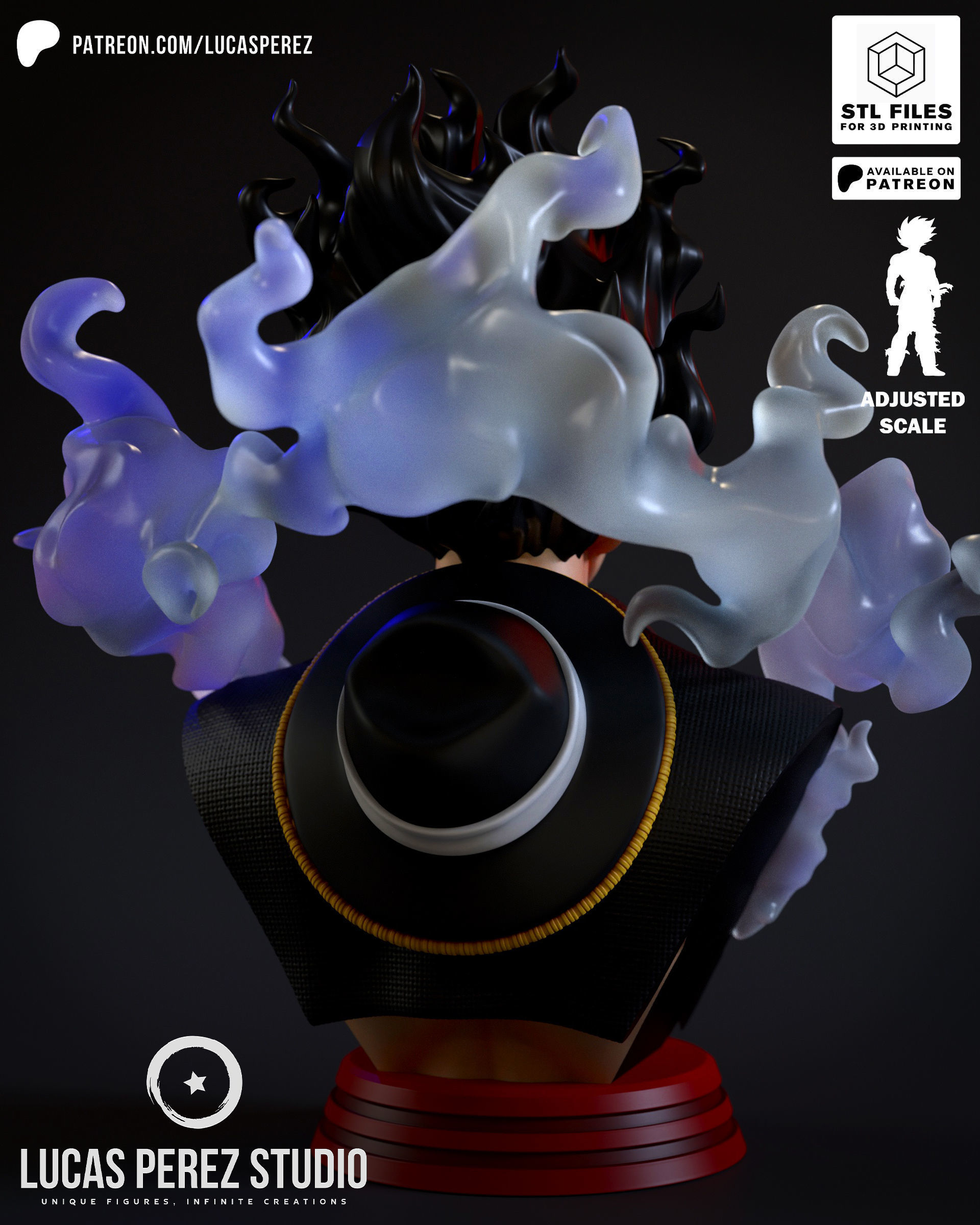 LUFFY SNAKEMAN BUSTO 3D print model_4