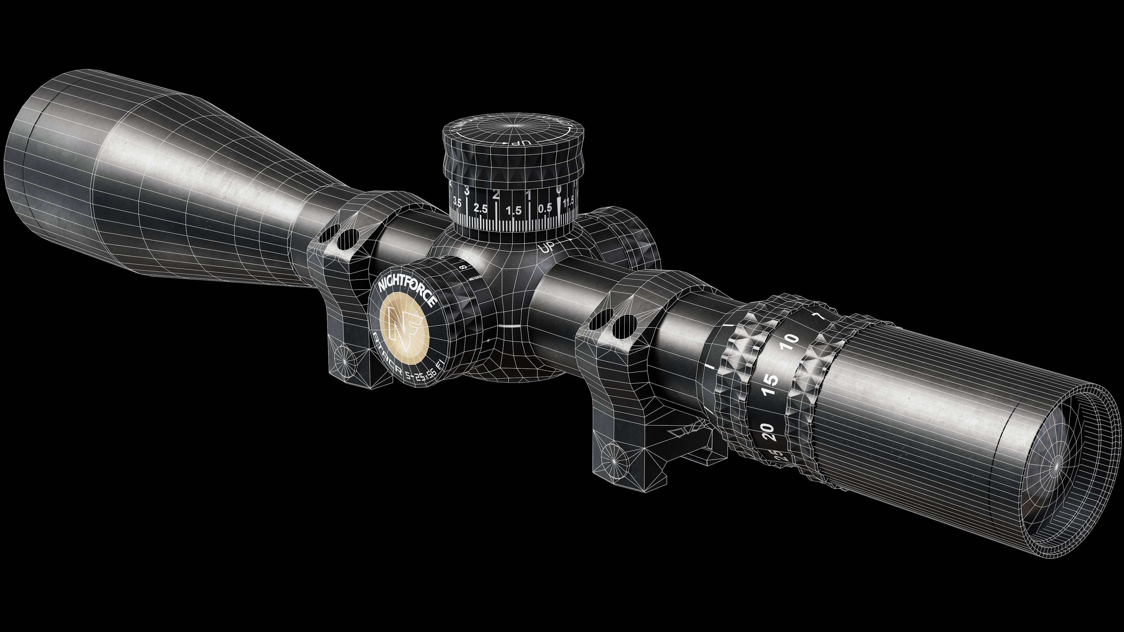 Nightforce ATACR 7-35x54mm F1 Low-poly 3D model_3