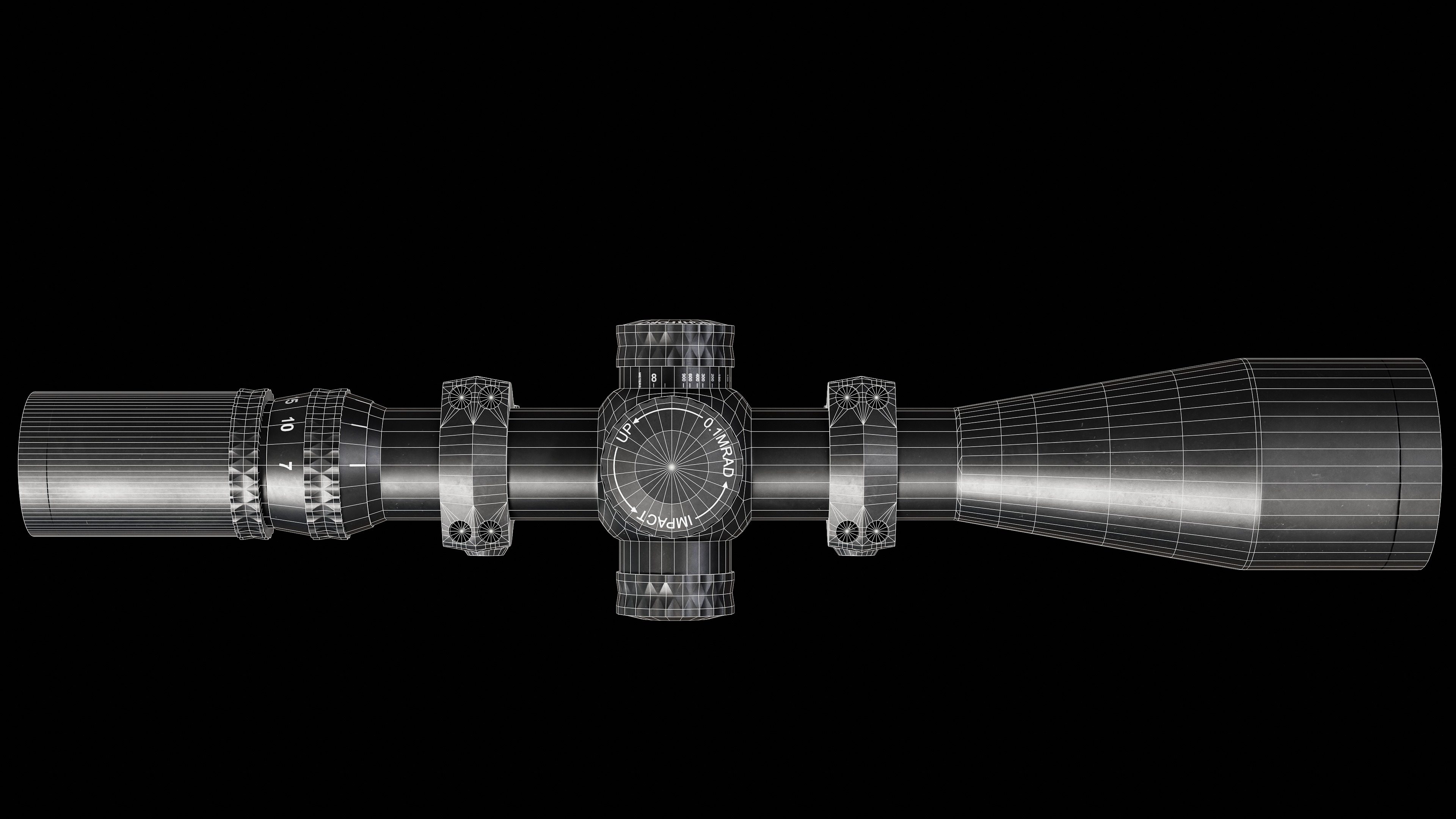 Nightforce ATACR 7-35x54mm F1 Low-poly 3D model_13