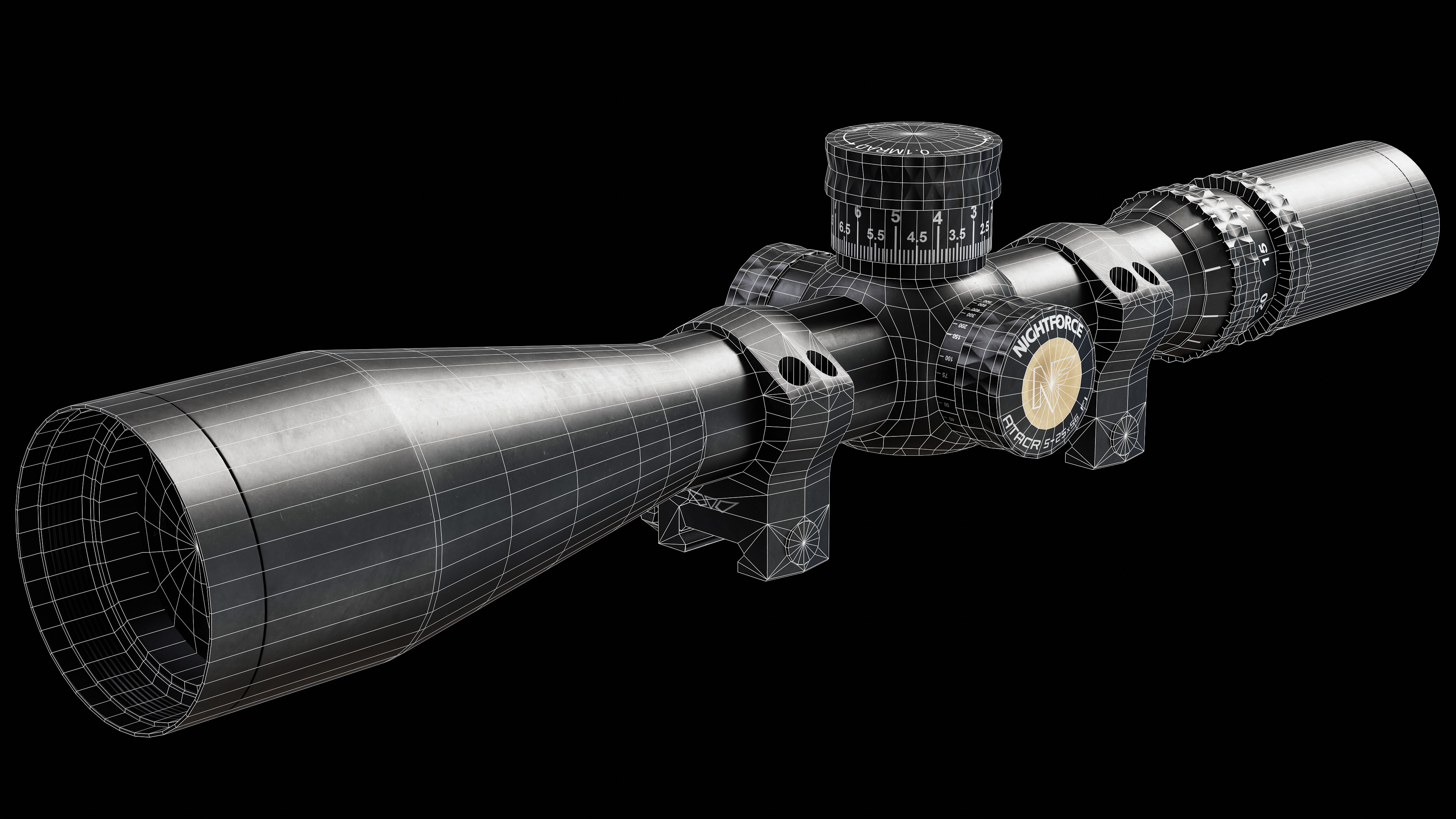 Nightforce ATACR 7-35x54mm F1 Low-poly 3D model_6
