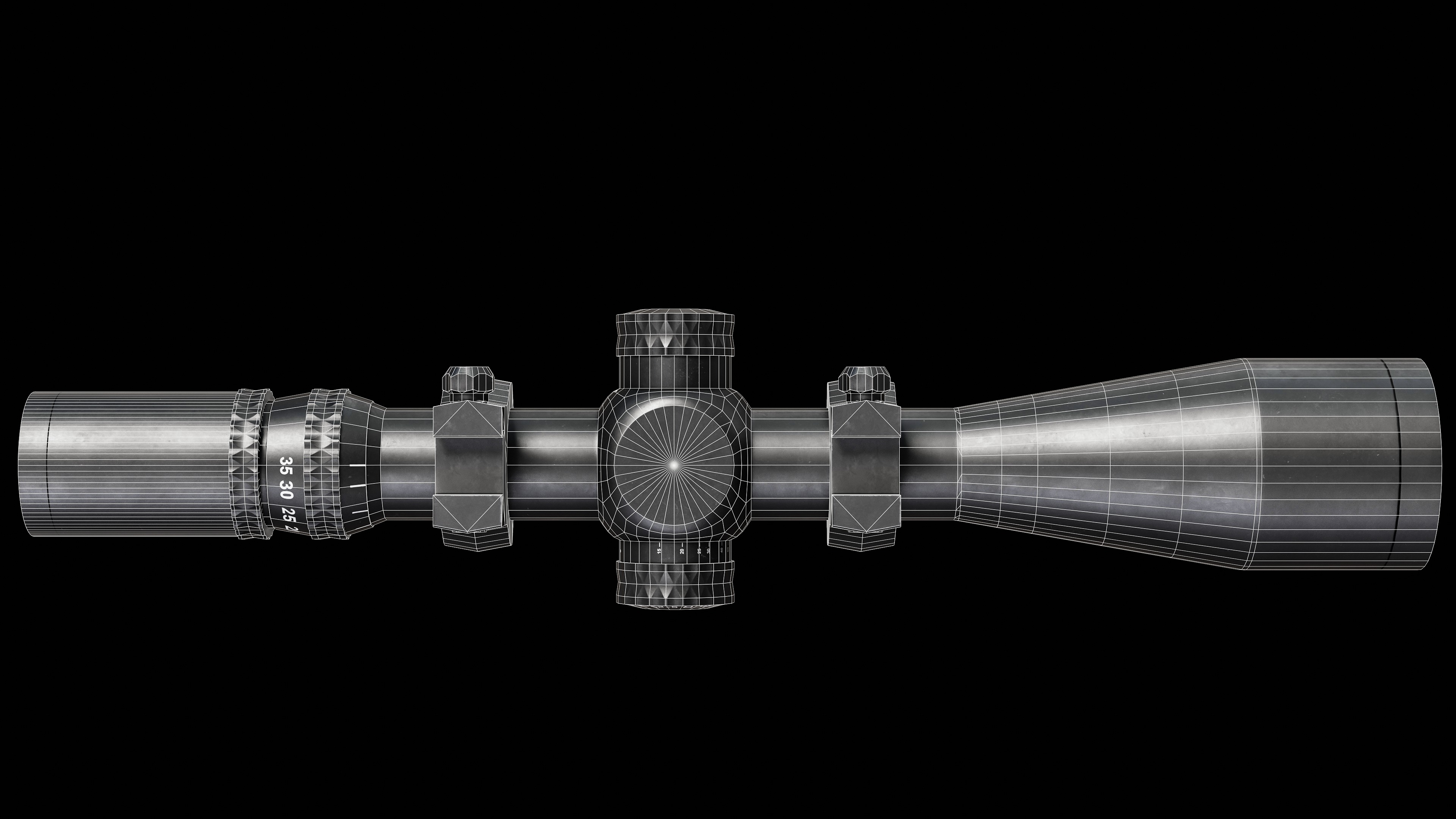 Nightforce ATACR 7-35x54mm F1 Low-poly 3D model_15