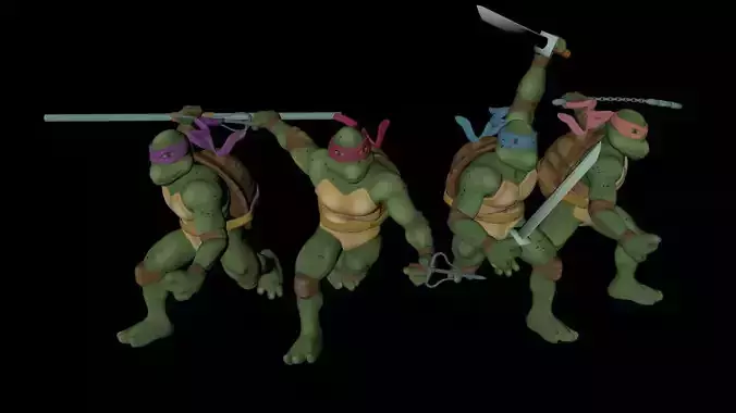 TMNT on action pose   