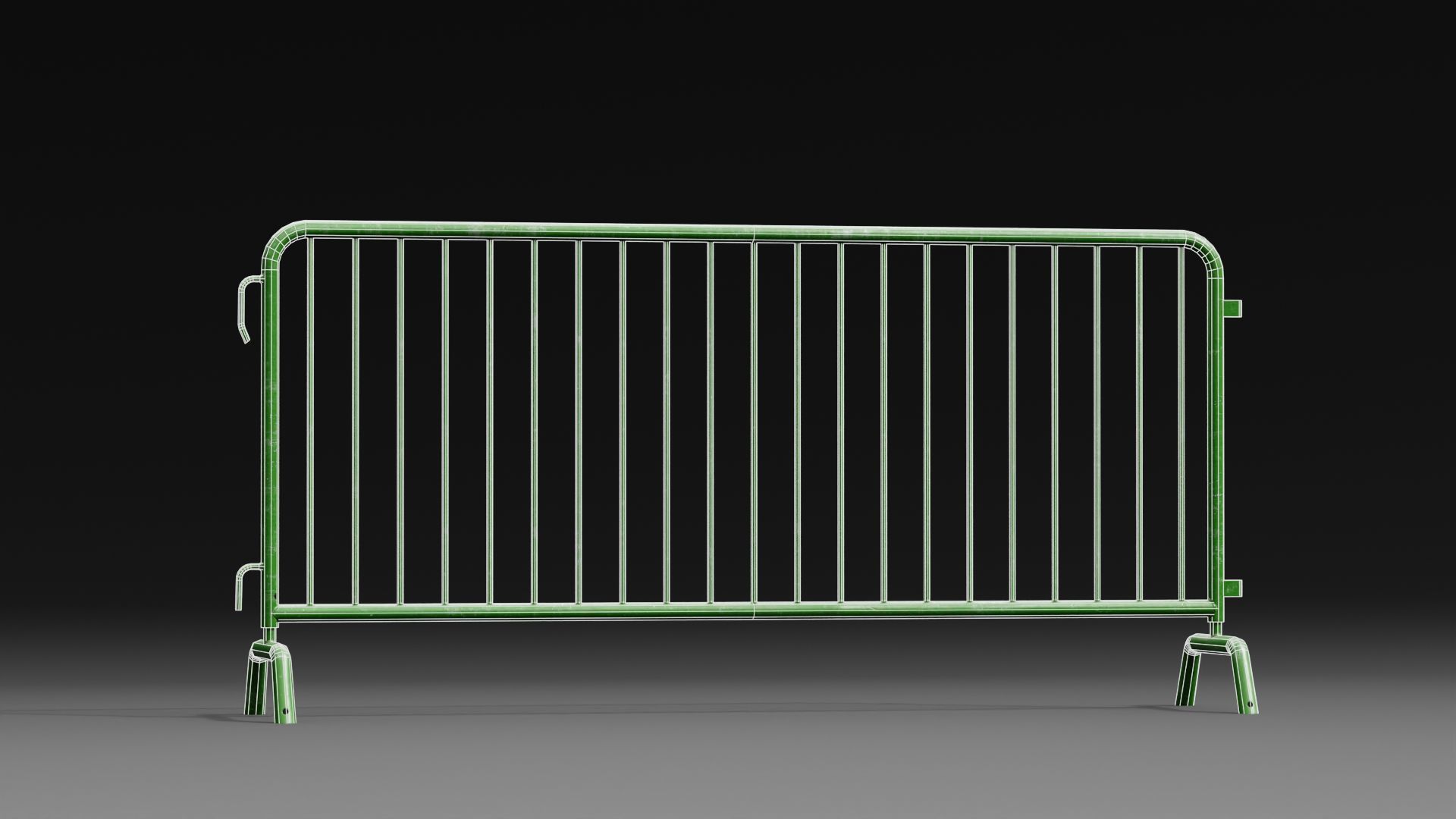 Steel Barrier PBR Game-Ready Low-poly 3D model_3