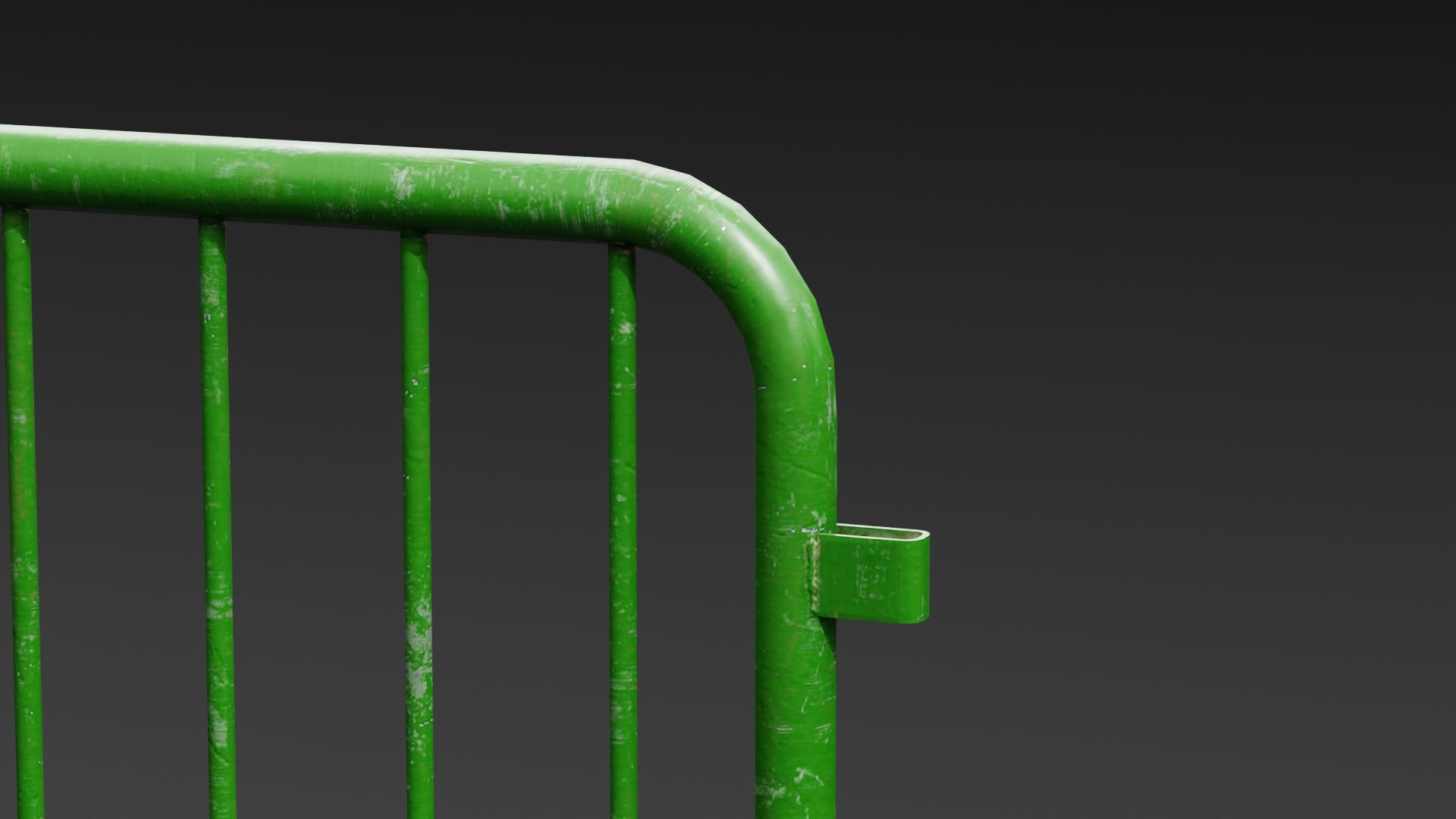 Steel Barrier PBR Game-Ready Low-poly 3D model_7