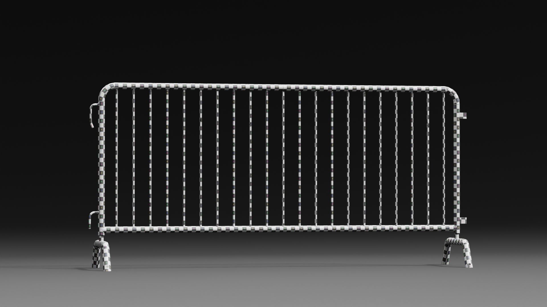 Steel Barrier PBR Game-Ready Low-poly 3D model_4