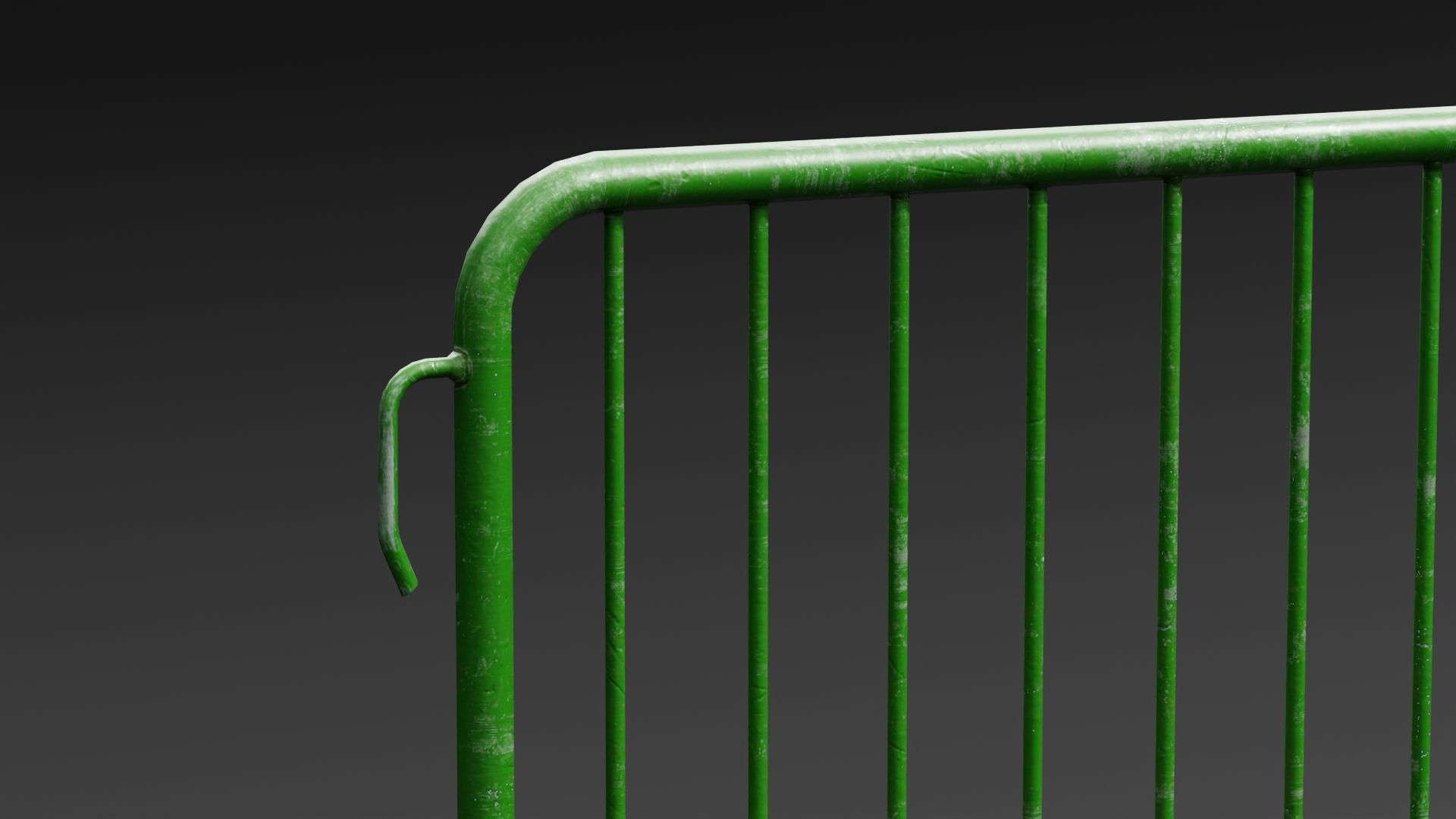 Steel Barrier PBR Game-Ready Low-poly 3D model_6