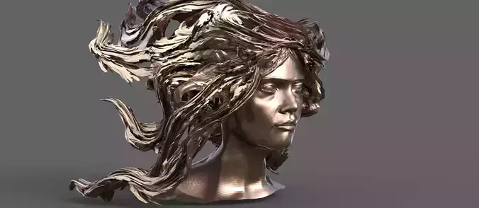 Female  hair mane 2 sculpture