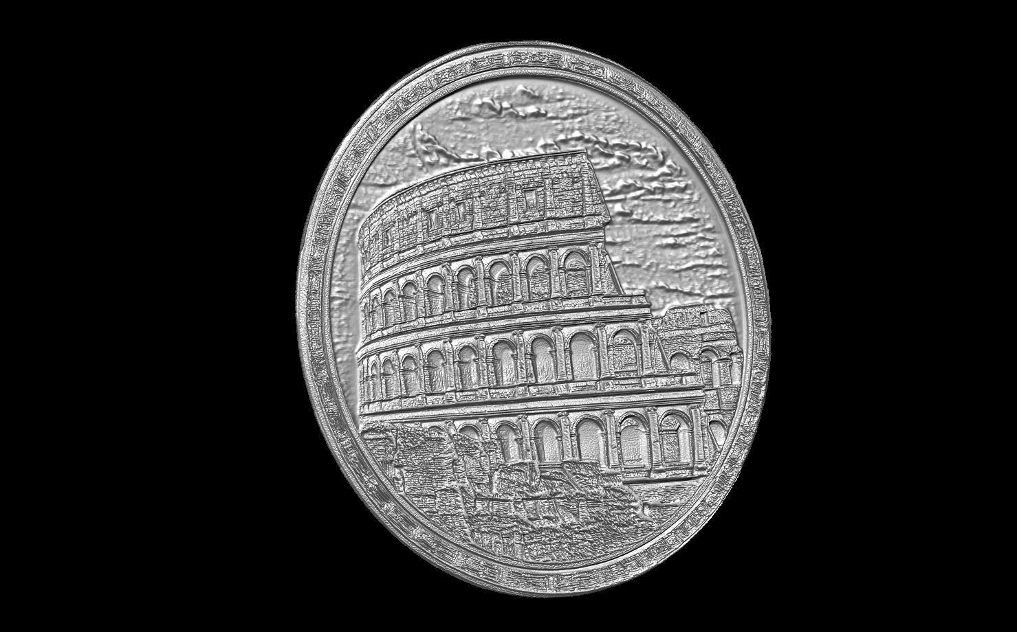 Sculptural Relief Emblem of the Roman Colosseum 3D print model_3