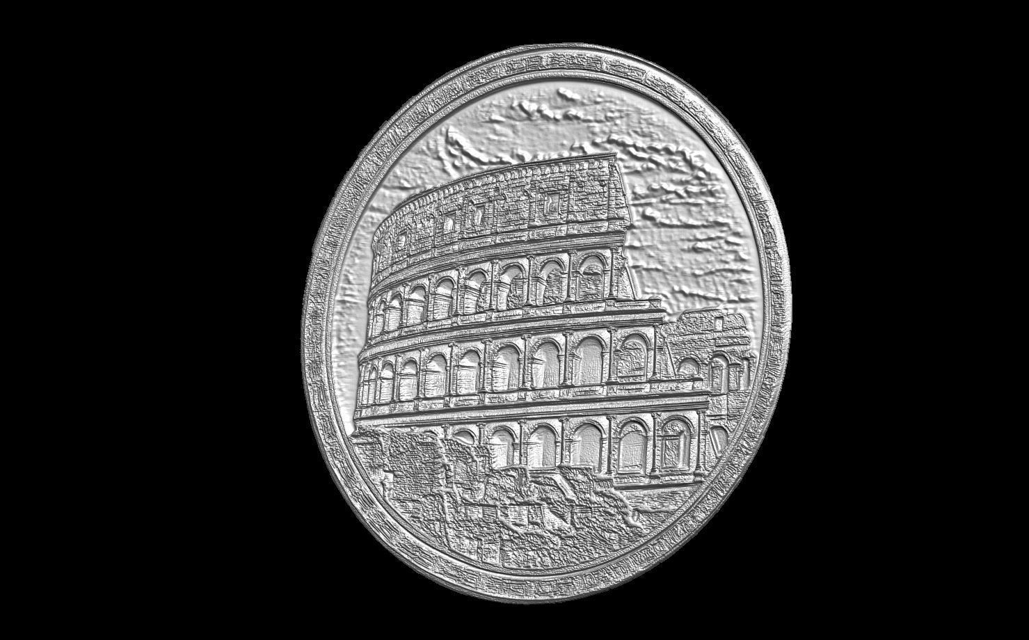 Sculptural Relief Emblem of the Roman Colosseum 3D print model_2