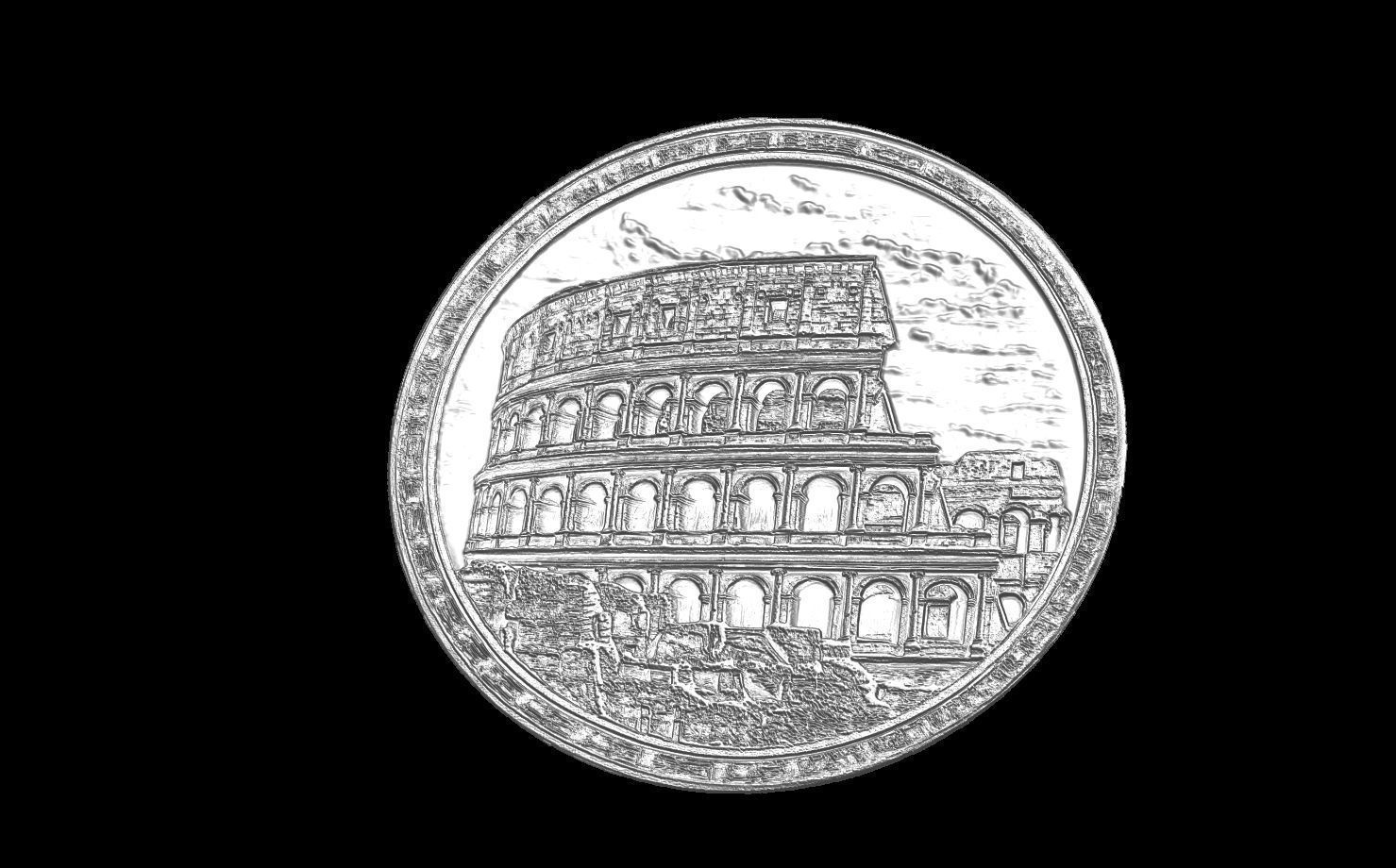 Sculptural Relief Emblem of the Roman Colosseum 3D print model_4