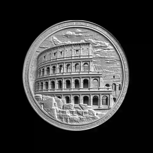 Sculptural Relief Emblem of the Roman Colosseum