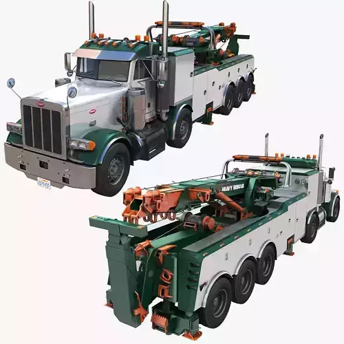 Peterbilt 379 custom wrecker truck Low-poly 3D model