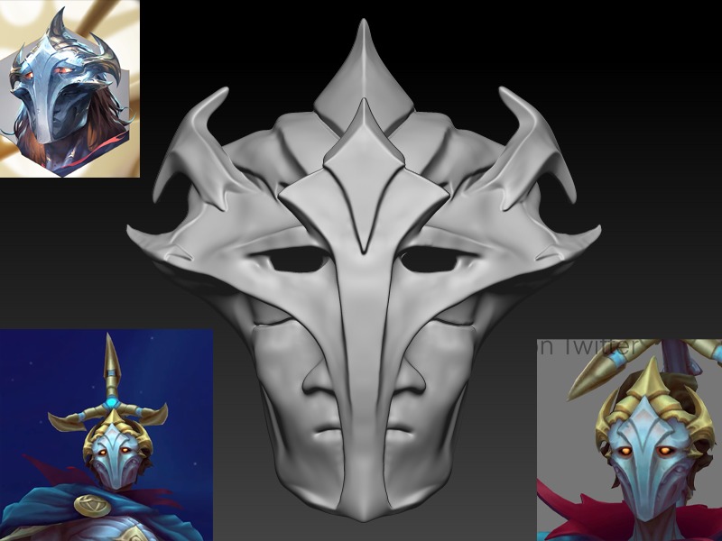 Viktor Arcane and Game Mask 3D print model_2