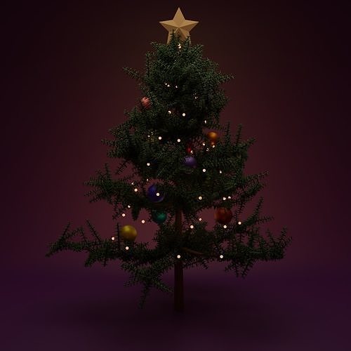 Christmas Tree Low-poly 3D model