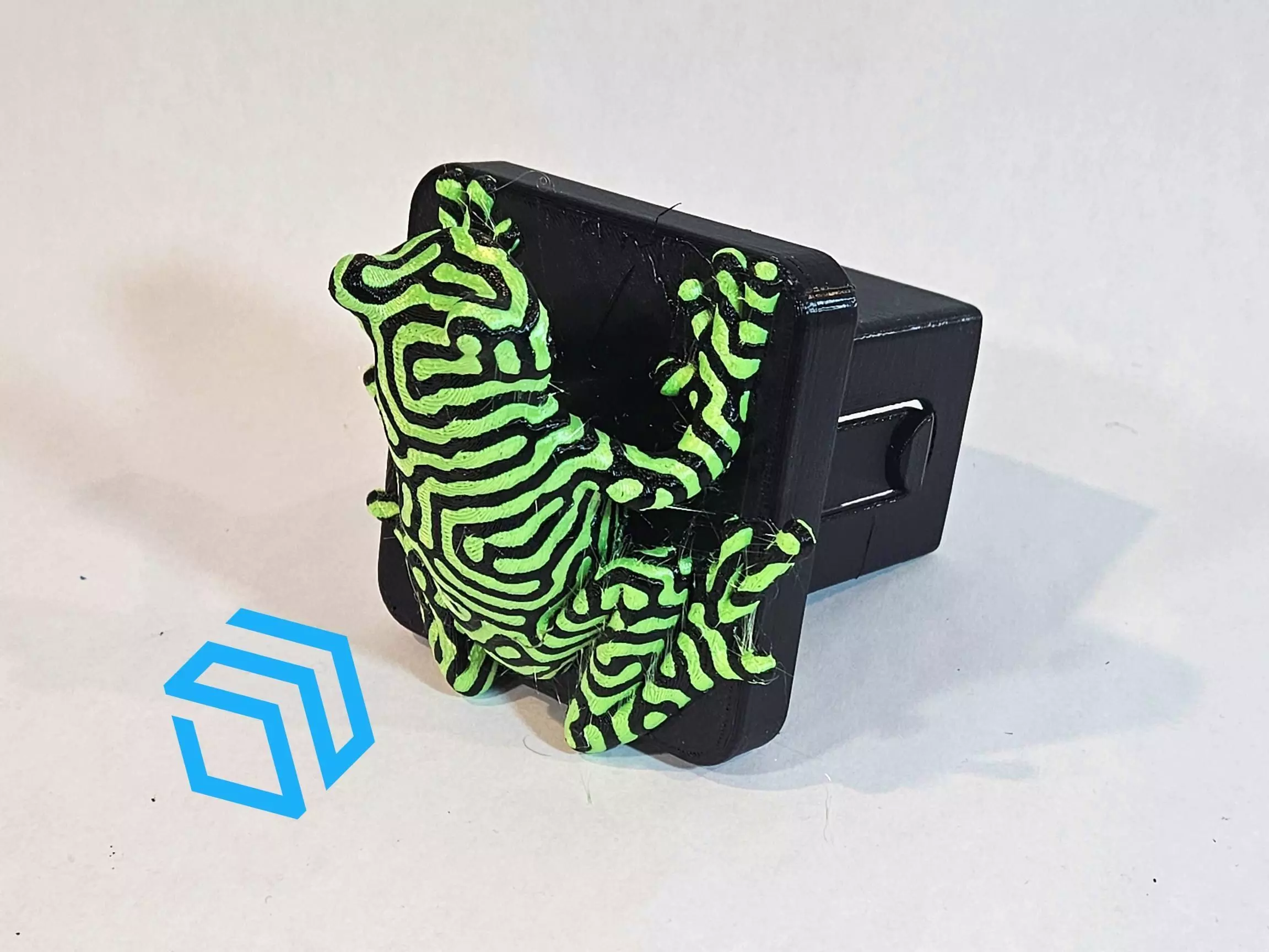 Tree Frog Multicolor Trailer Hitch Plug Cap 3D print model_0