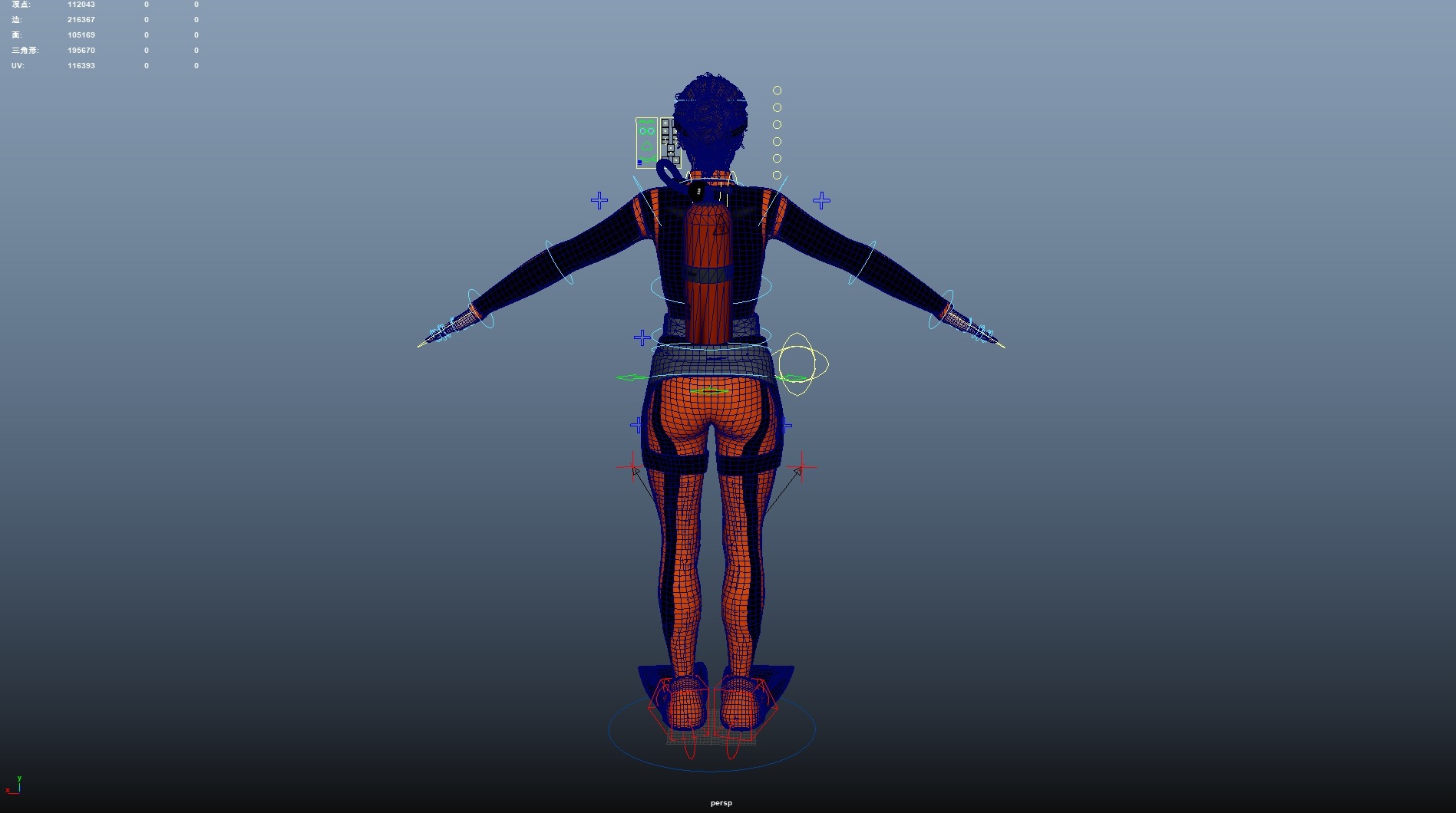 Scuba Diver Diving Suit Low-poly 3D model_23