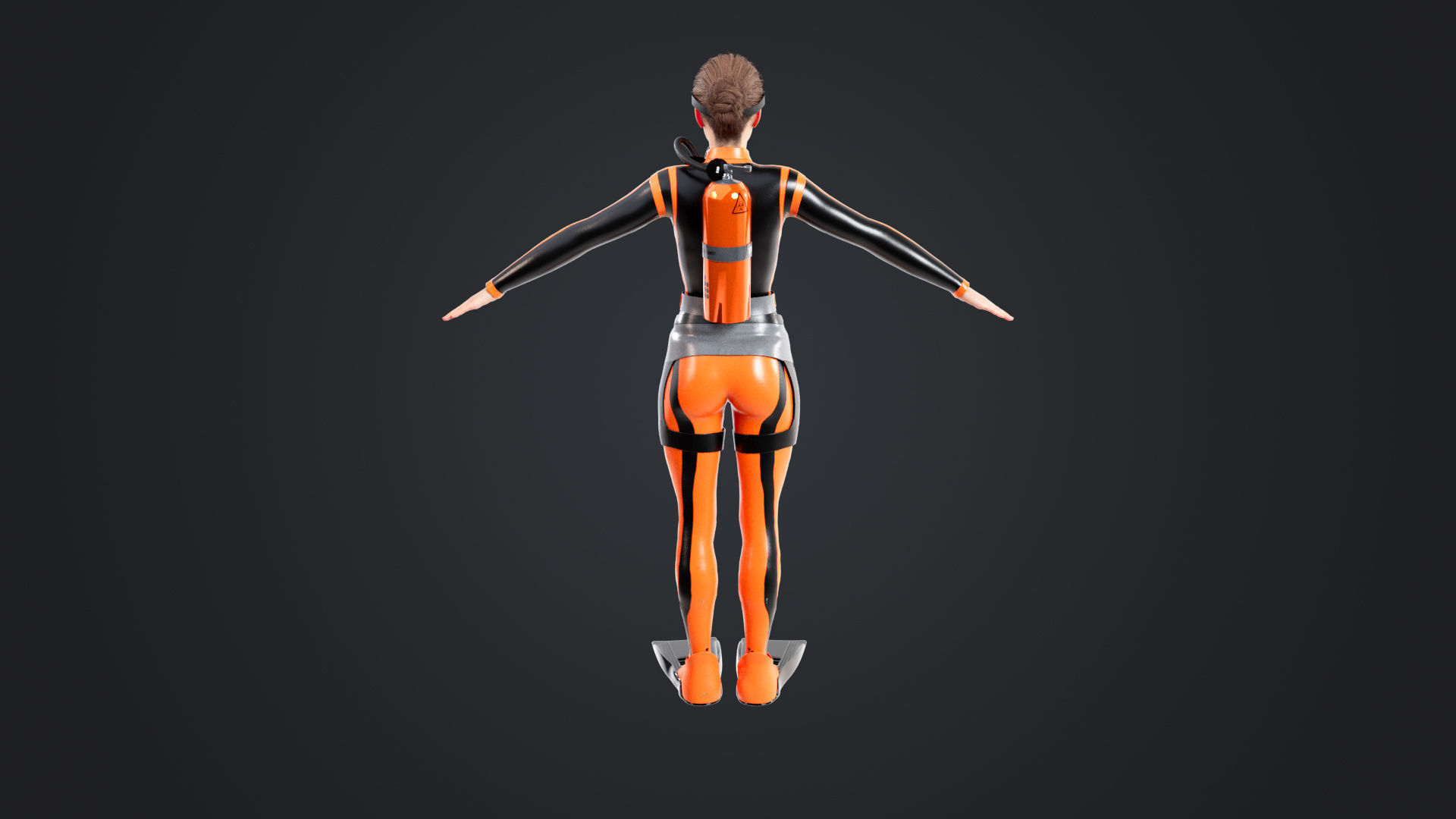 Scuba Diver Diving Suit Low-poly 3D model_7