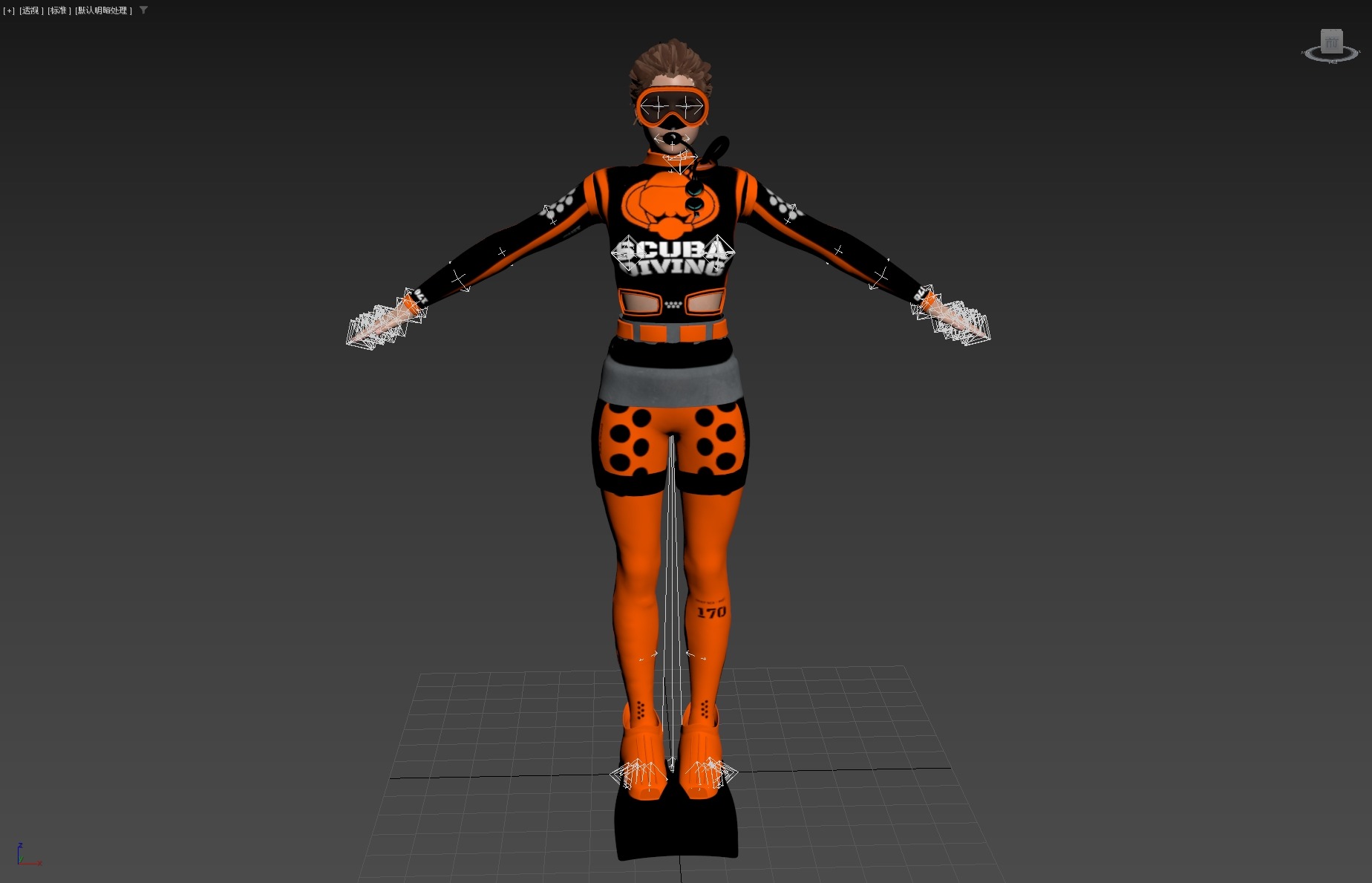 Scuba Diver Diving Suit Low-poly 3D model_25