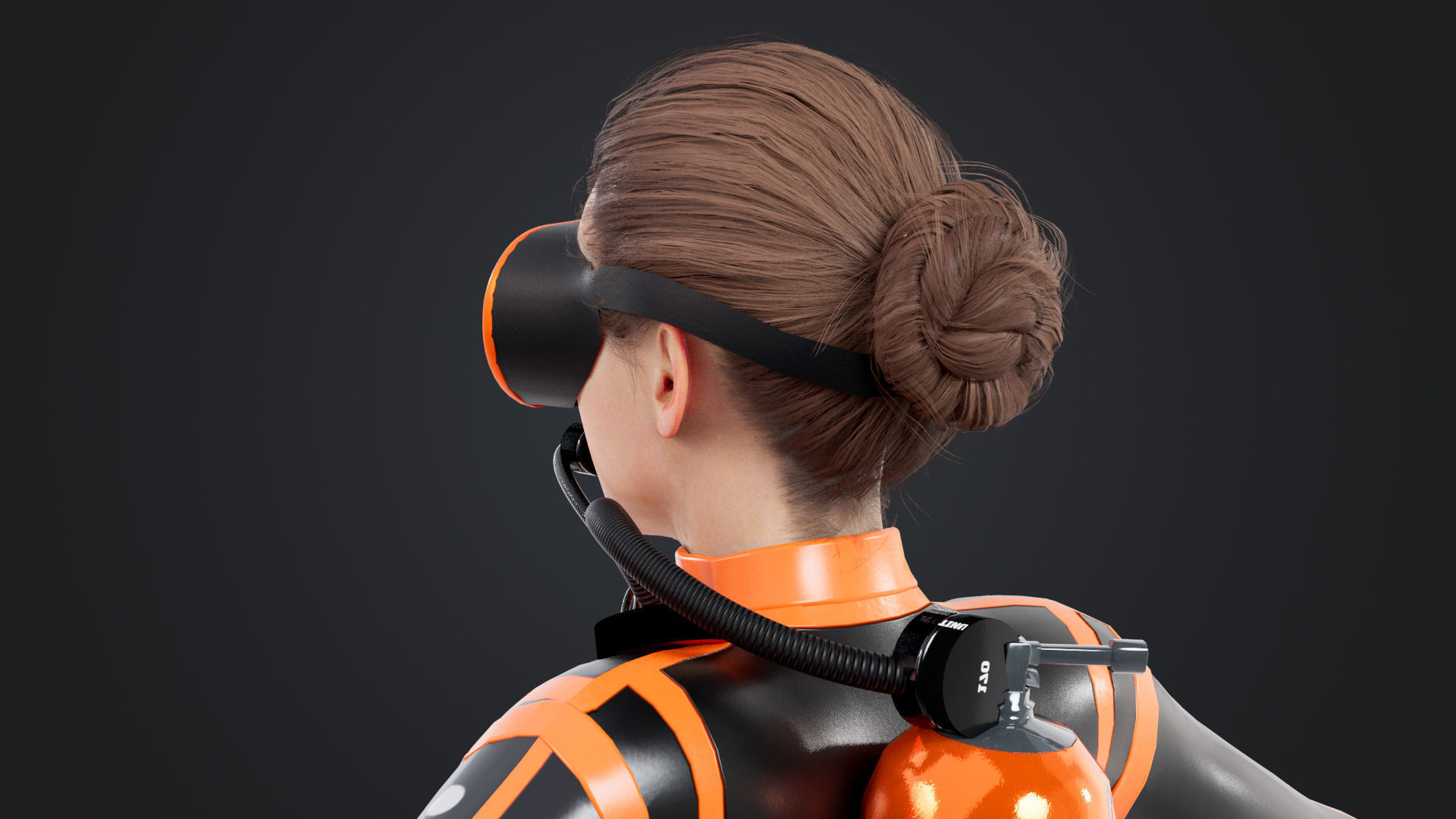 Scuba Diver Diving Suit Low-poly 3D model_11