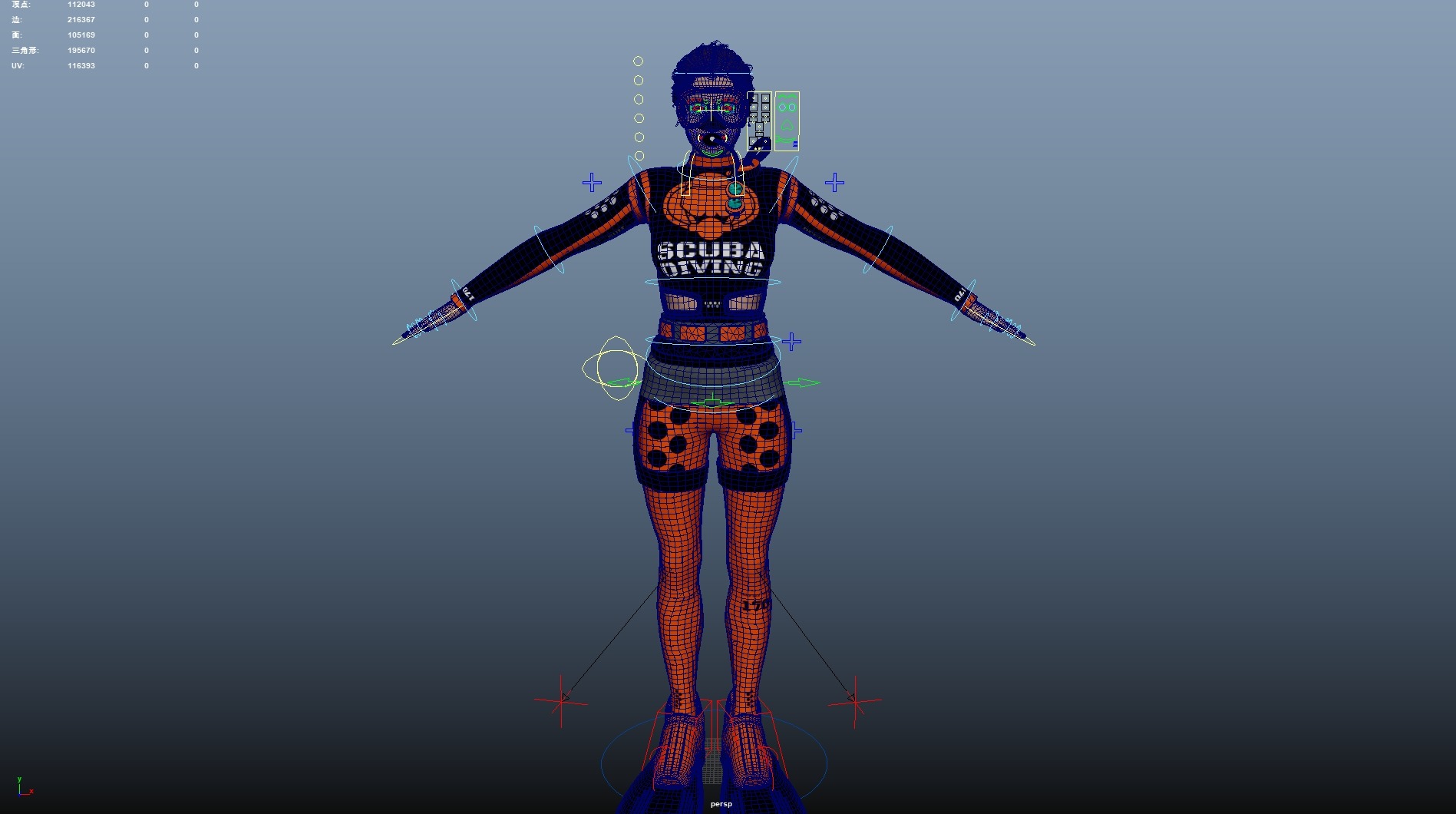 Scuba Diver Diving Suit Low-poly 3D model_19