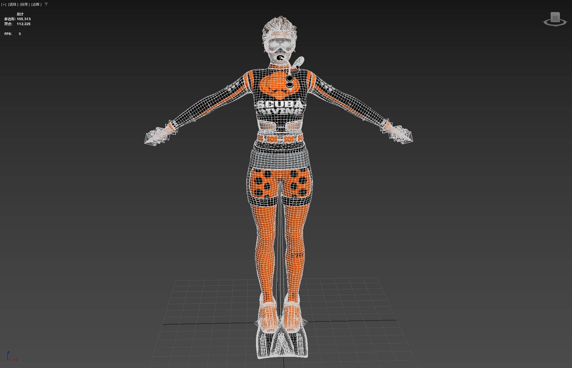 Scuba Diver Diving Suit Low-poly 3D model_24