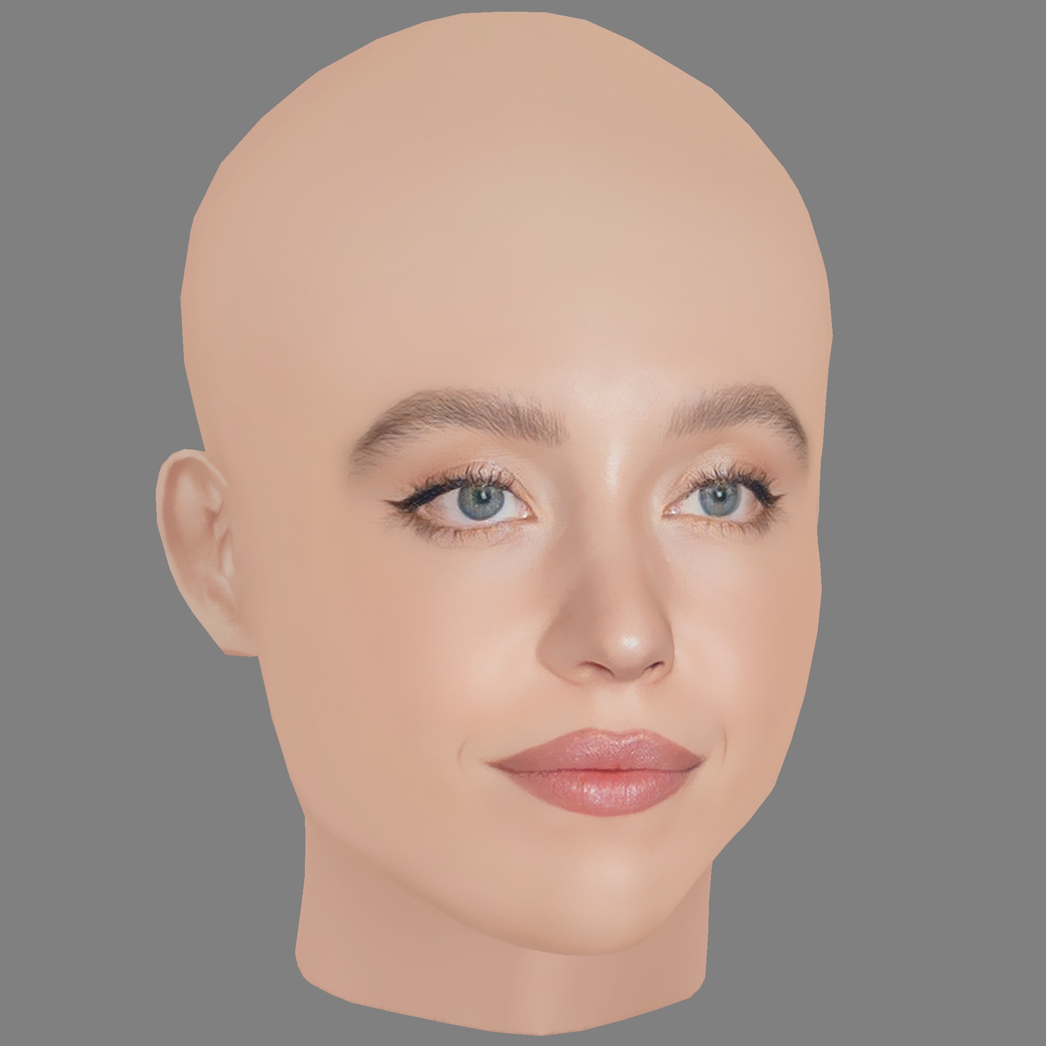 Sydney Sweeney Head - No Hair - Low poly head for game  Low-poly 3D model_7