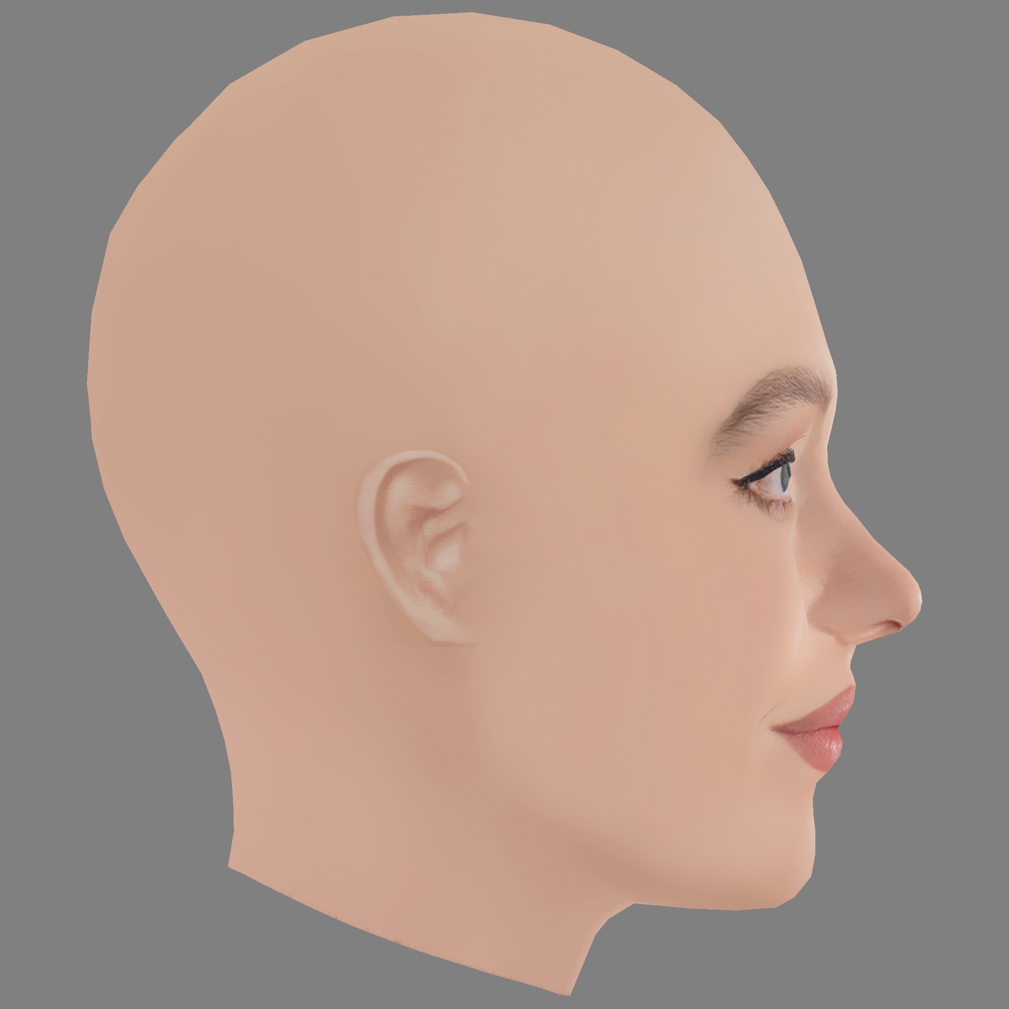 Sydney Sweeney Head - No Hair - Low poly head for game  Low-poly 3D model_6