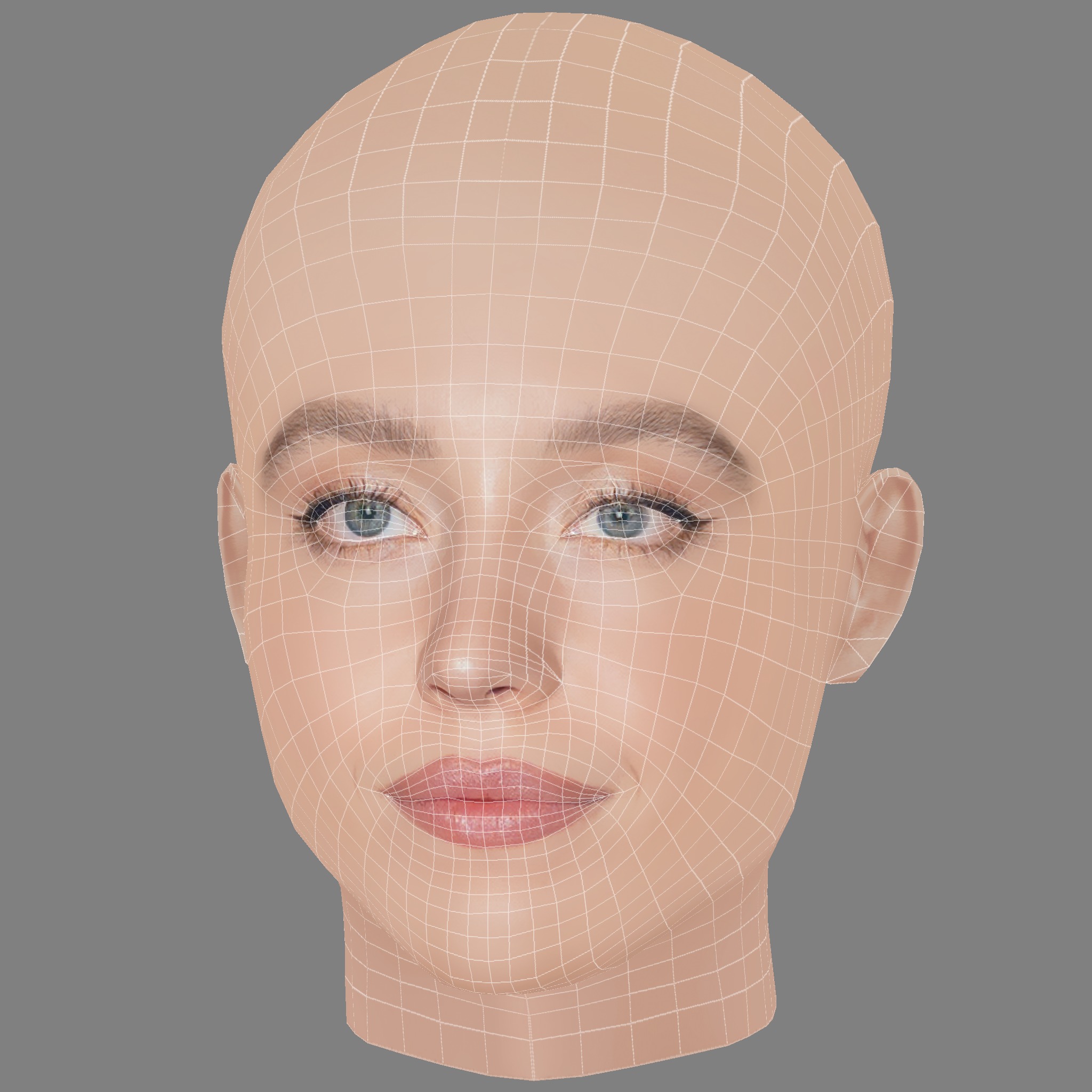 Sydney Sweeney Head - No Hair - Low poly head for game  Low-poly 3D model_8