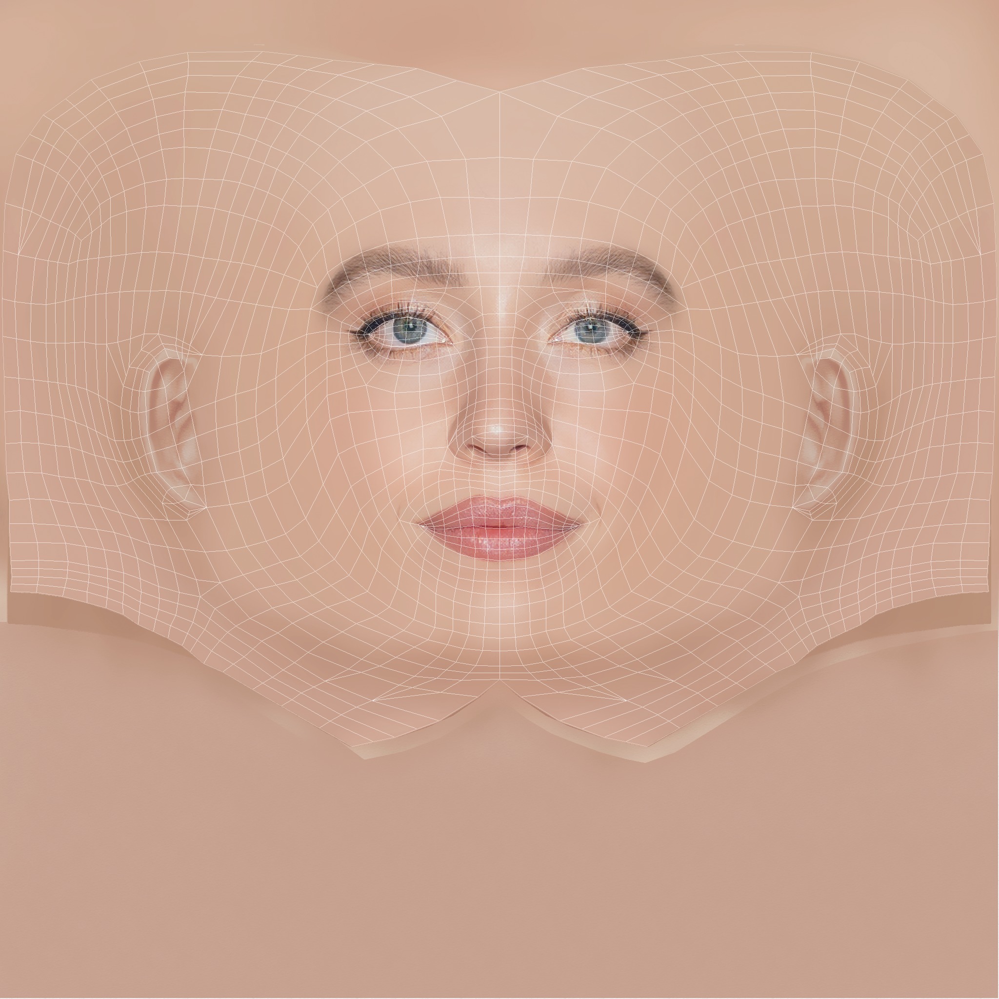 Sydney Sweeney Head - No Hair - Low poly head for game  Low-poly 3D model_9