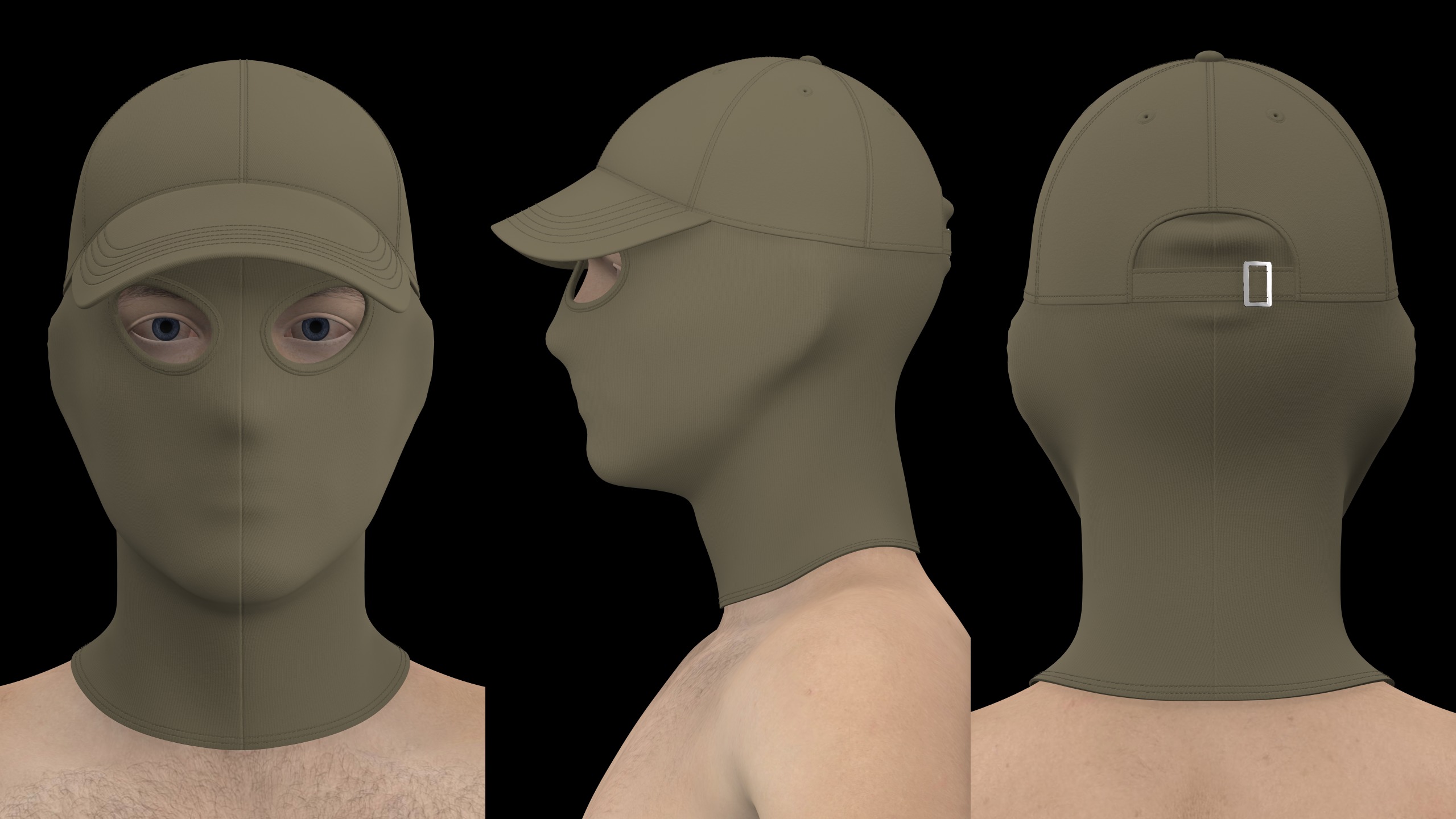 SKI MASK and CAP genesis8 highpoly 3D model_1