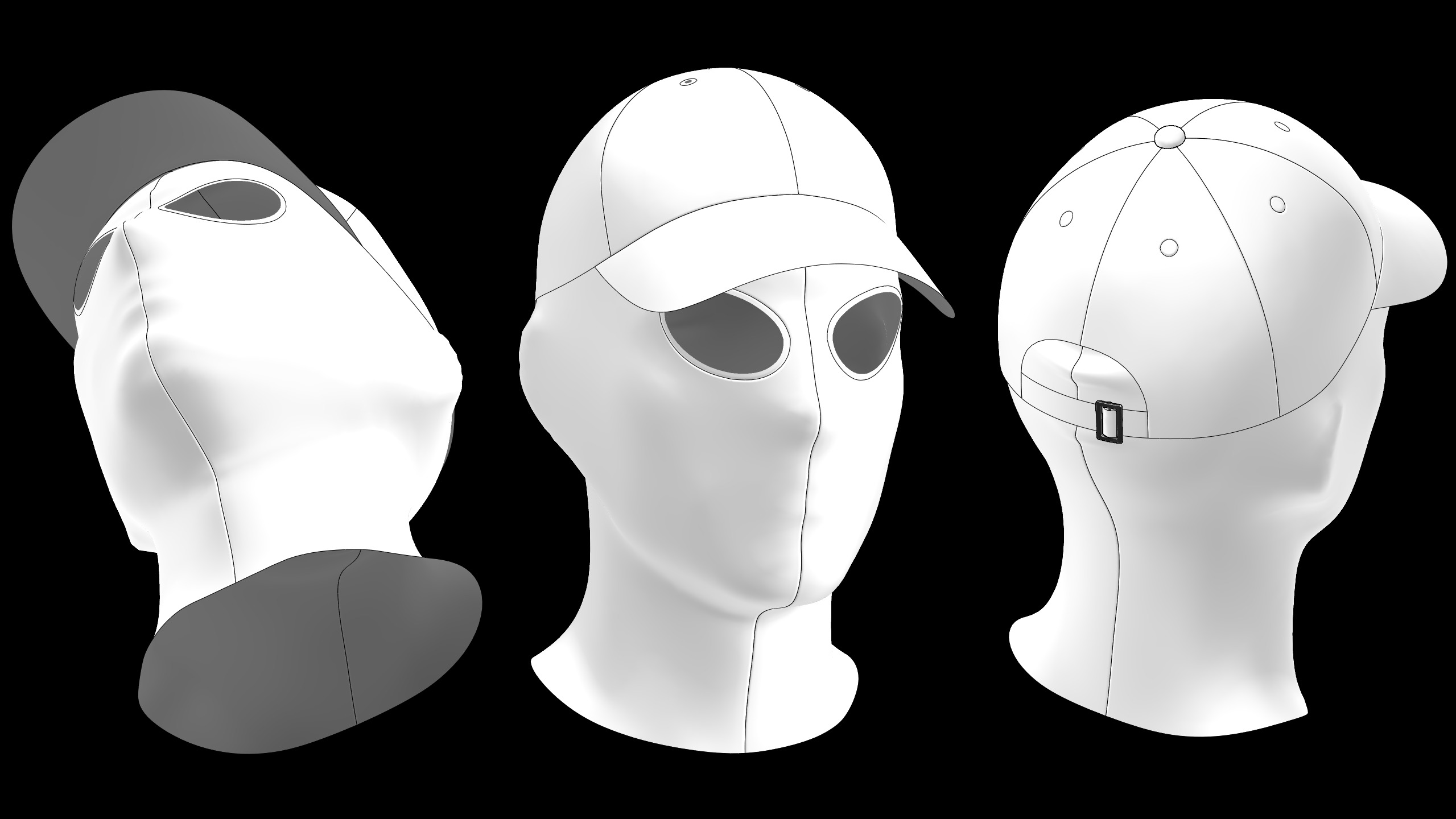 SKI MASK and CAP genesis8 highpoly 3D model_6
