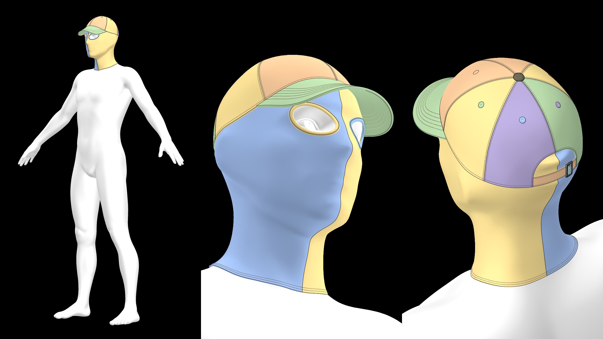 SKI MASK and CAP genesis8 highpoly 3D model_4