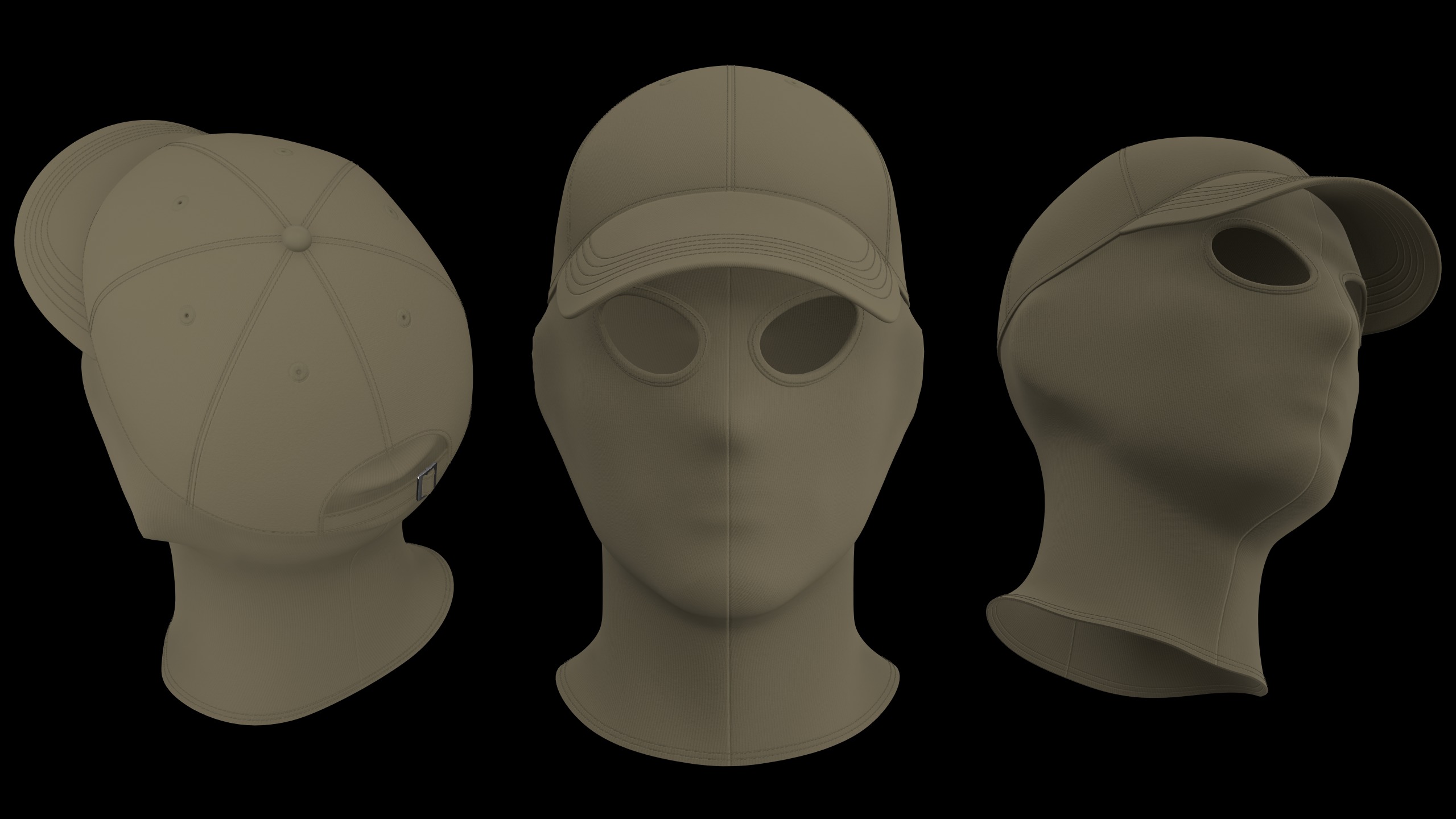SKI MASK and CAP genesis8 highpoly 3D model_2