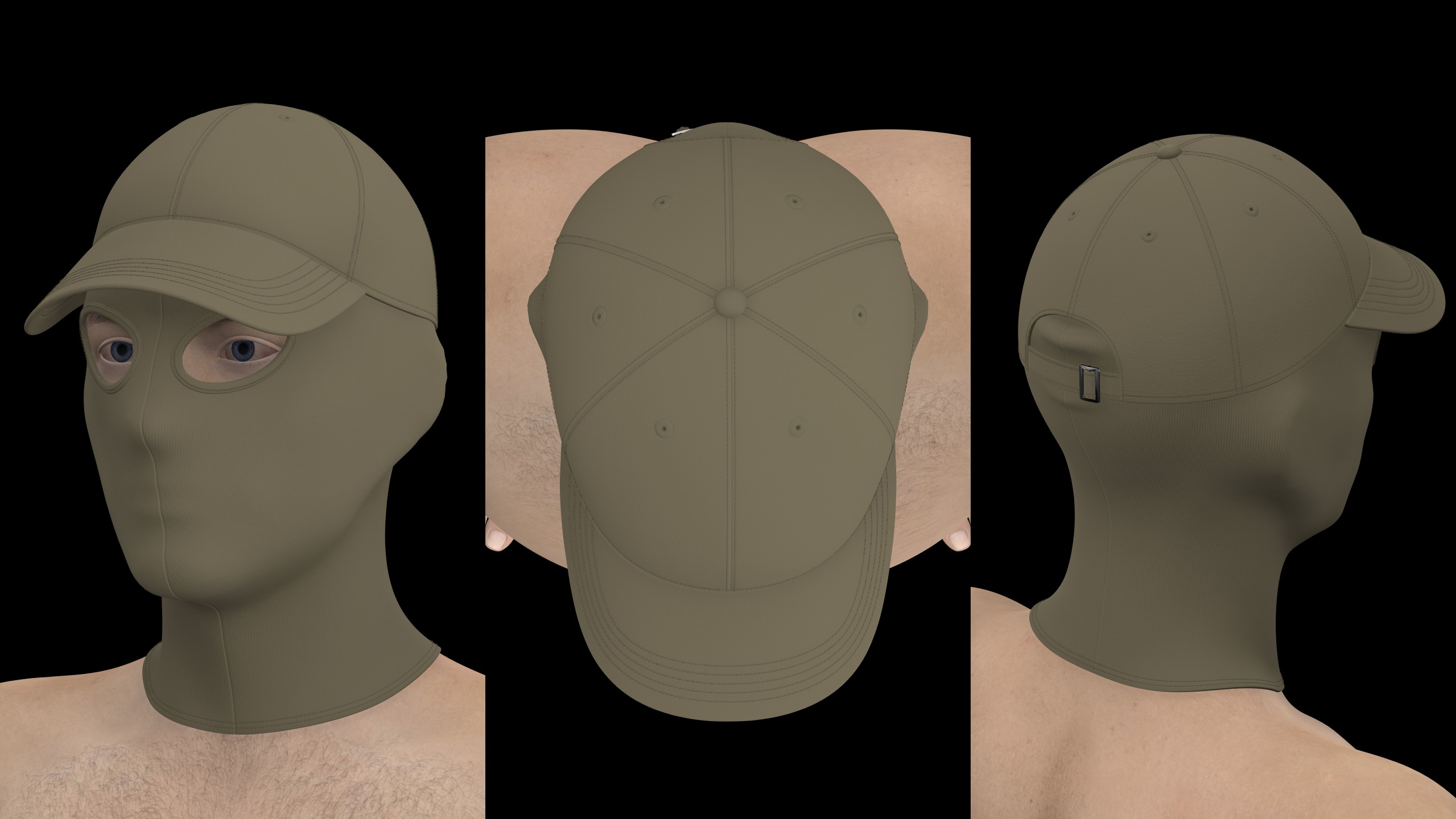 SKI MASK and CAP genesis8 highpoly 3D model_3