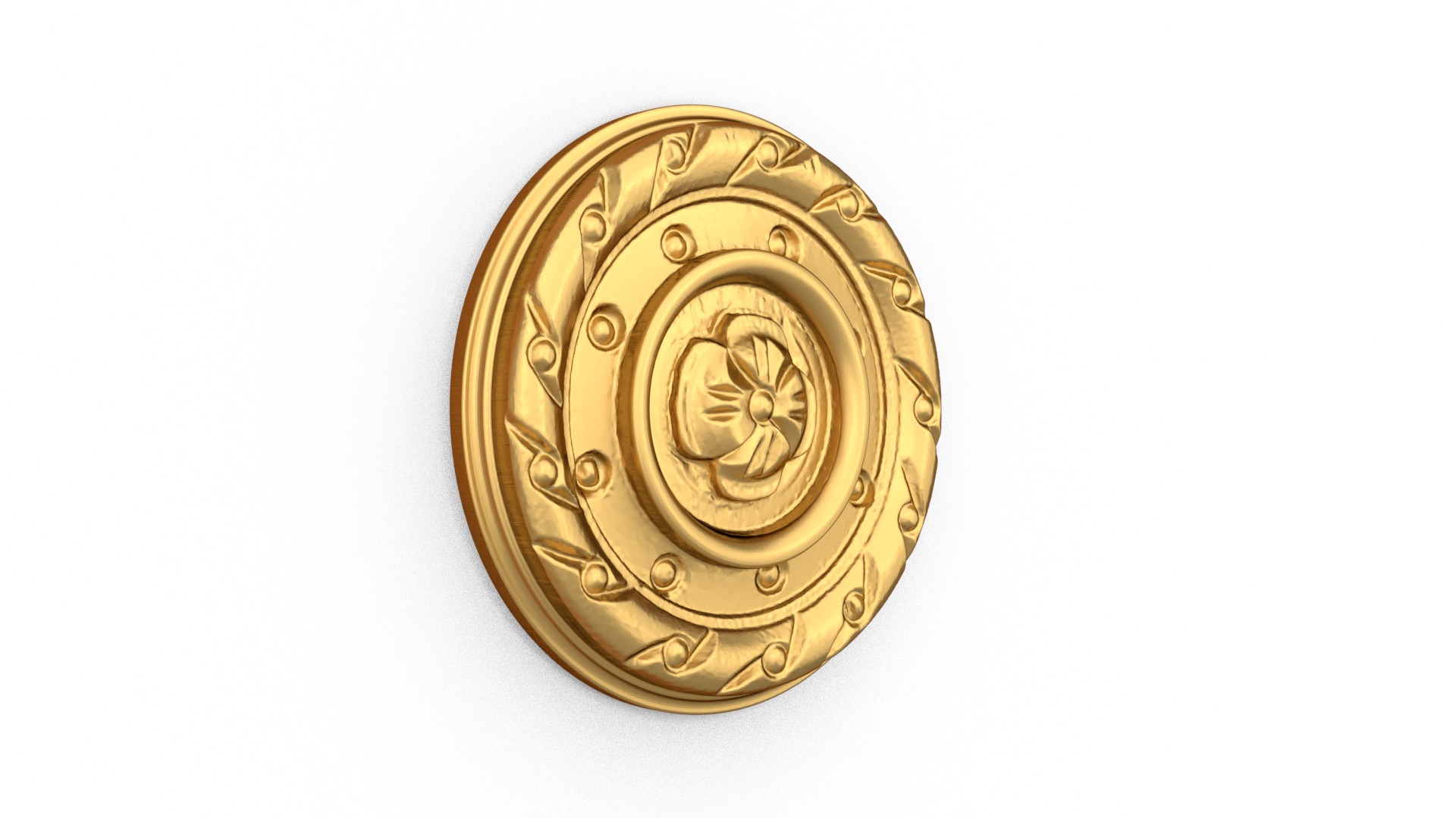 Classic round decor ornament carved 18 3D model_2