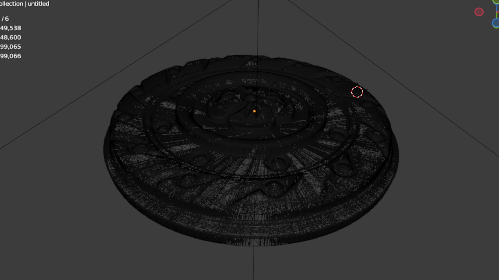 Classic round decor ornament carved 18 3D model_7