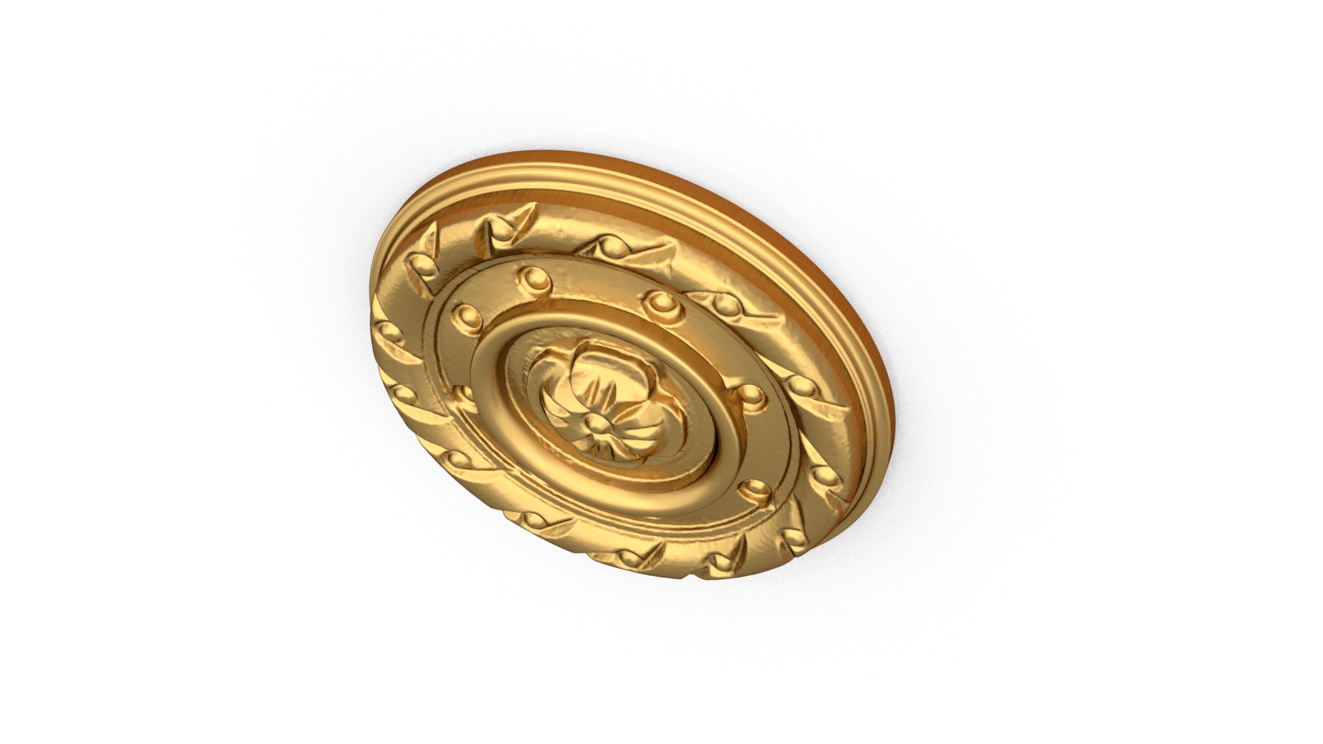 Classic round decor ornament carved 18 3D model_3