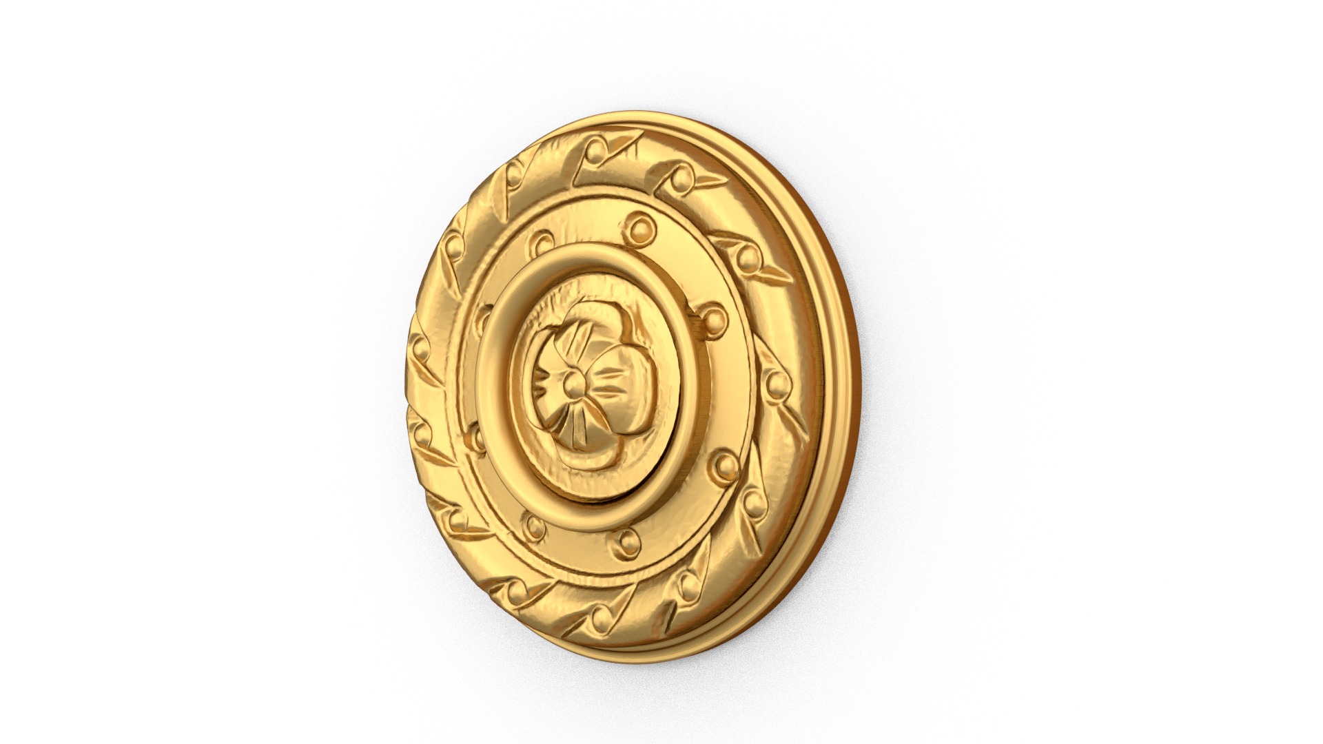 Classic round decor ornament carved 18 3D model_1