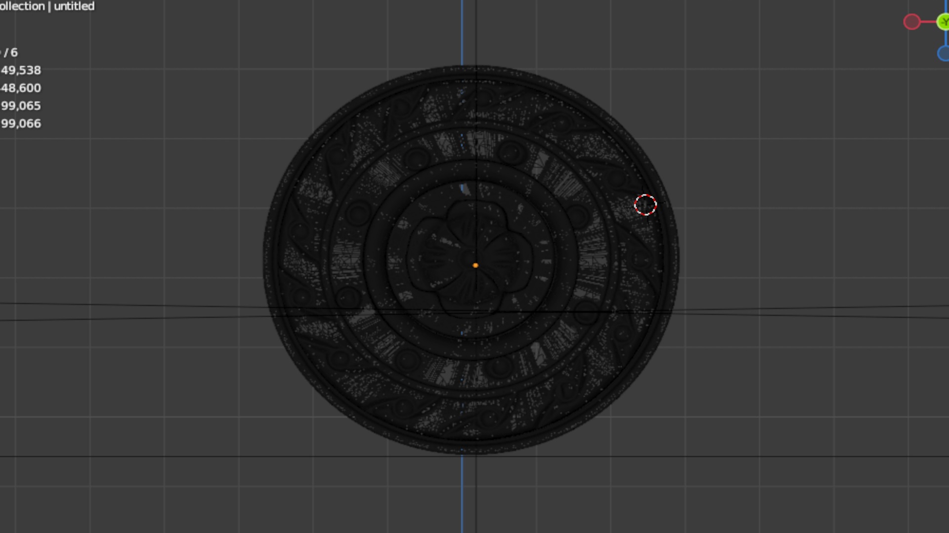 Classic round decor ornament carved 18 3D model_5