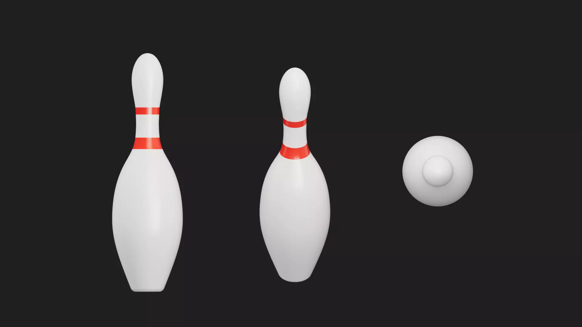 bowling Low-poly 3D model_0