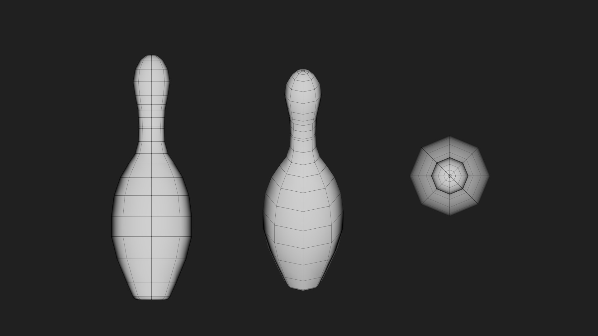 bowling Low-poly 3D model_1