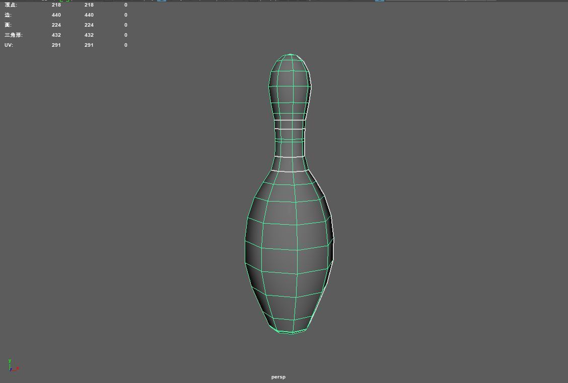 bowling Low-poly 3D model_2