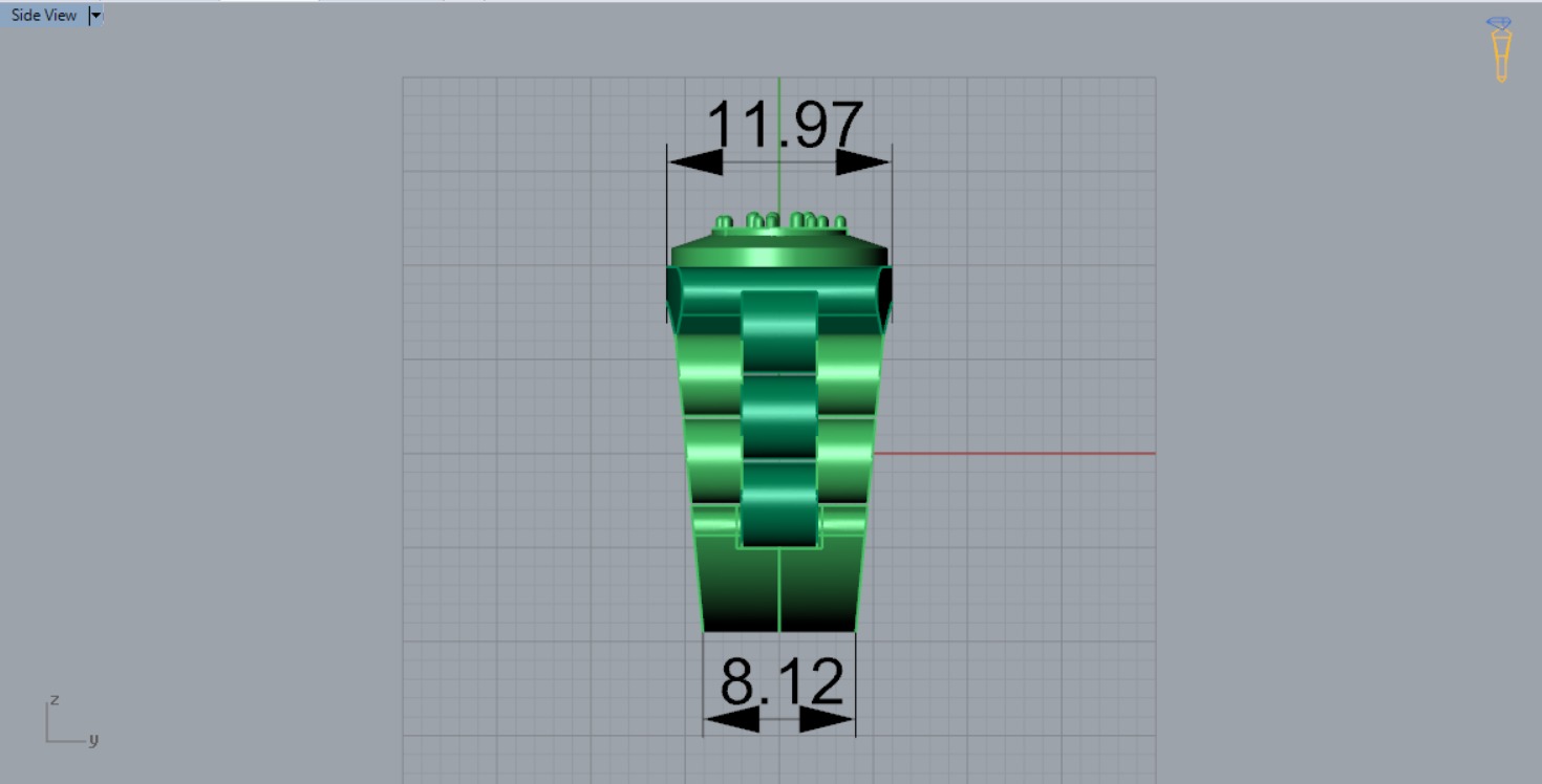 Luxury man stl Rolex design diamond ring model ror0047 3D print model_12