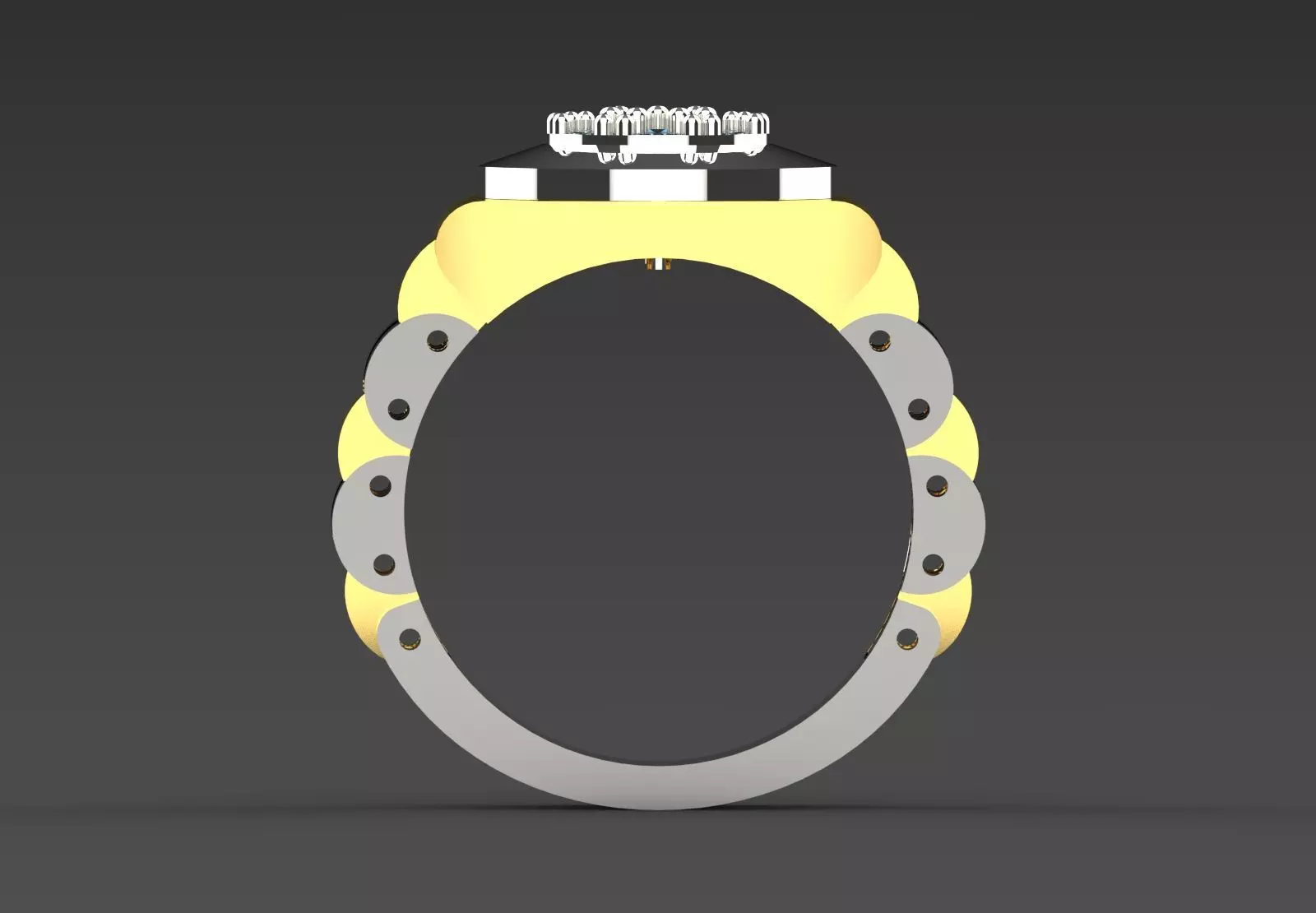 Luxury man stl Rolex design diamond ring model ror0047 3D print model_21